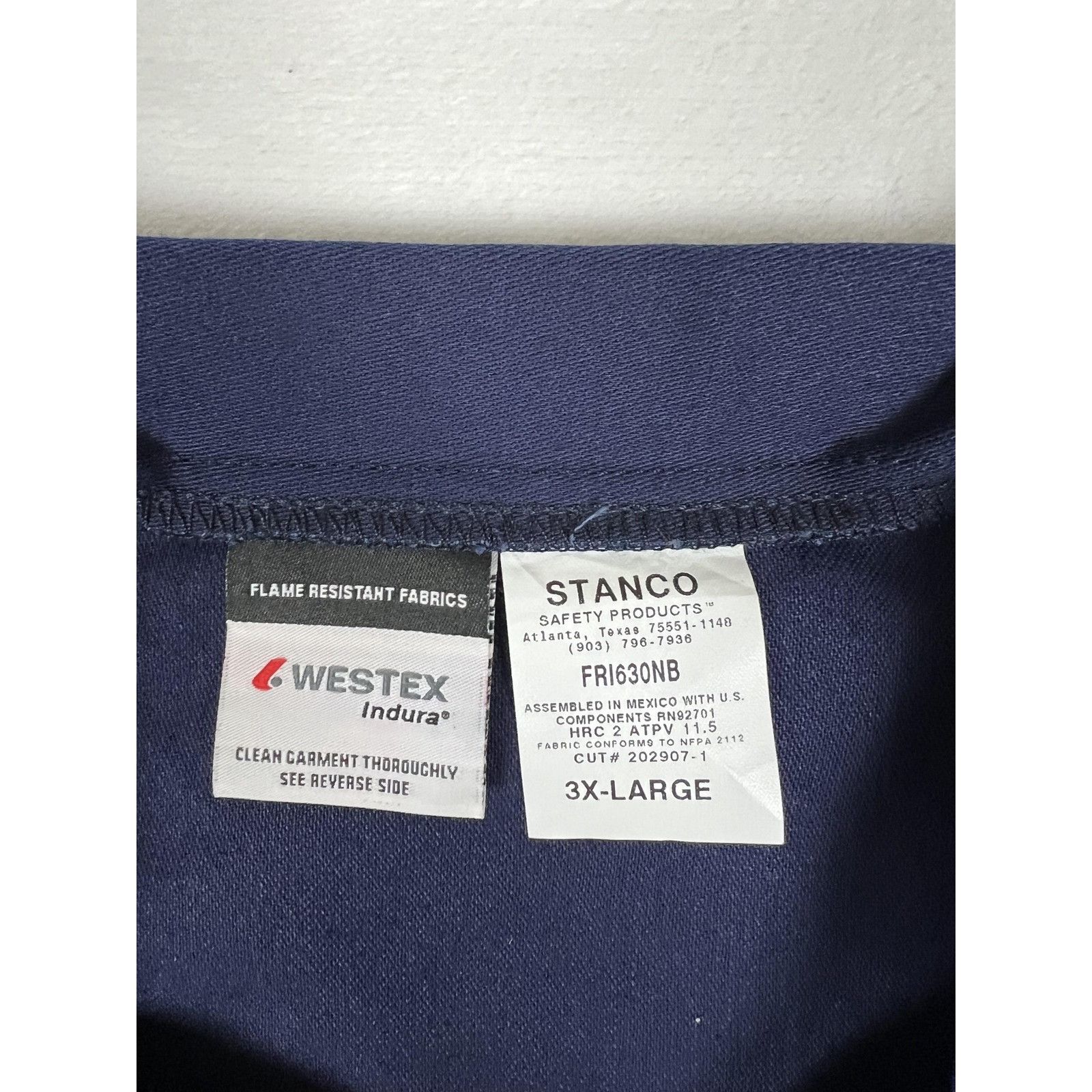 Other Stanco Westex Indura Flame Resistant Shirt Mens 3XL Navy FR Size US XXL / EU 58 / 5 - 4 Thumbnail