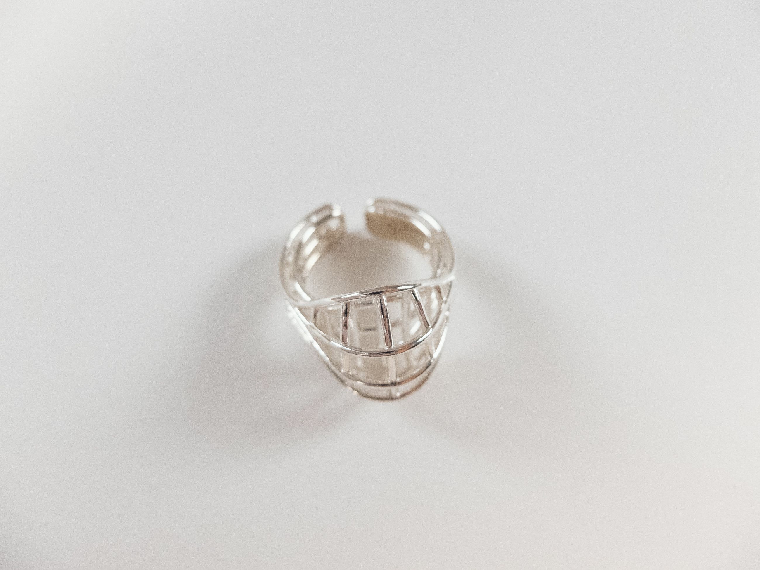 Bottega Veneta BOTTEGA VENETA Outline Sterling silver cage ring 7 15 q Size ONE SIZE - 4 Thumbnail