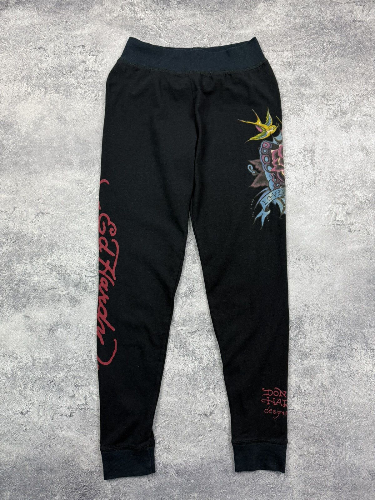 Ed Hardy Ed Hardy by Christian Audigier Black Leggings Y2K Steetwear Size 26" / US 2 / IT 38 - 2 Thumbnail