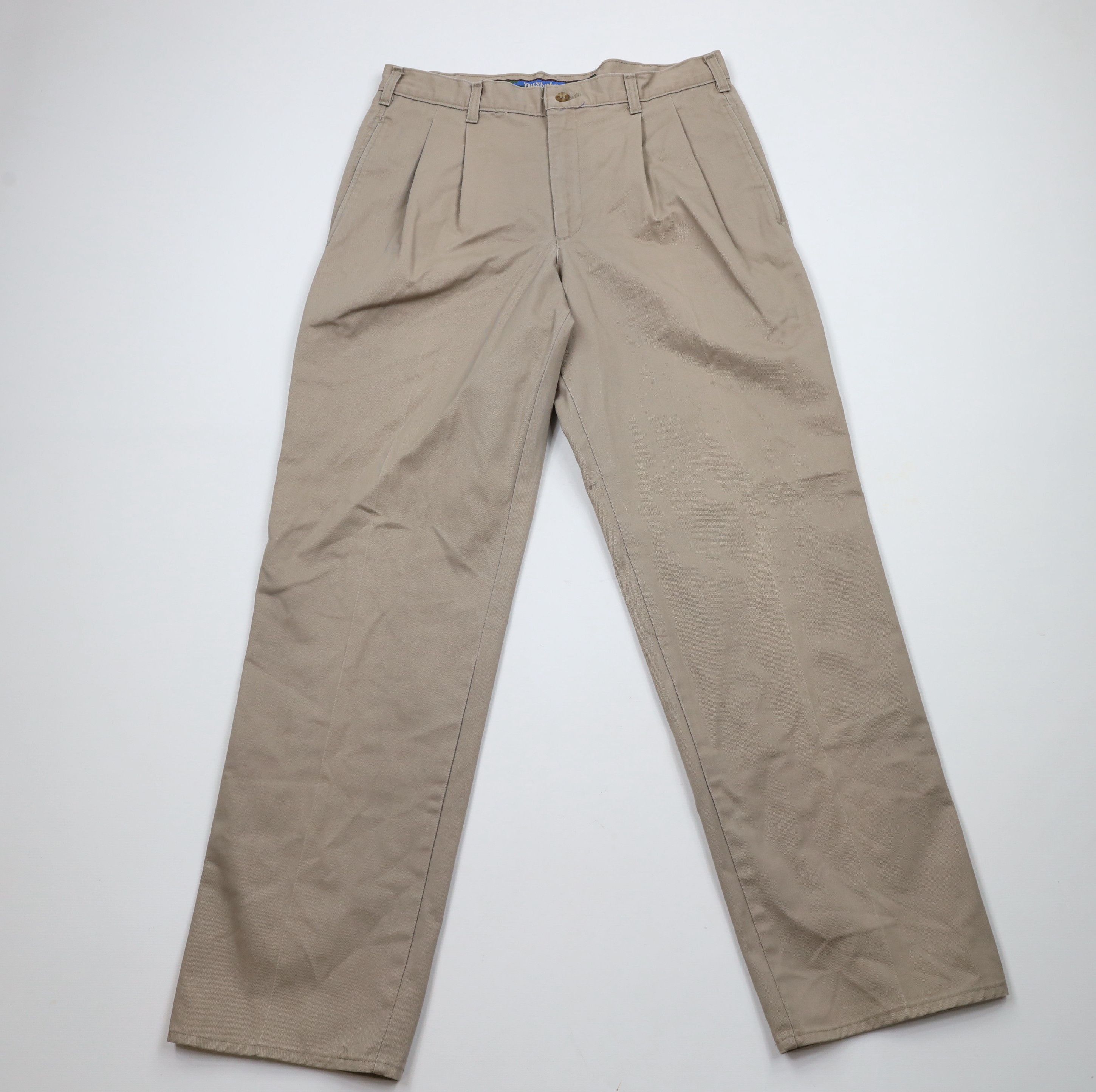 Vintage Vintage 90s Duxbak Straight Leg Chino Pants Beige Cotton Size US 32 / EU 48 - 1 Thumbnail