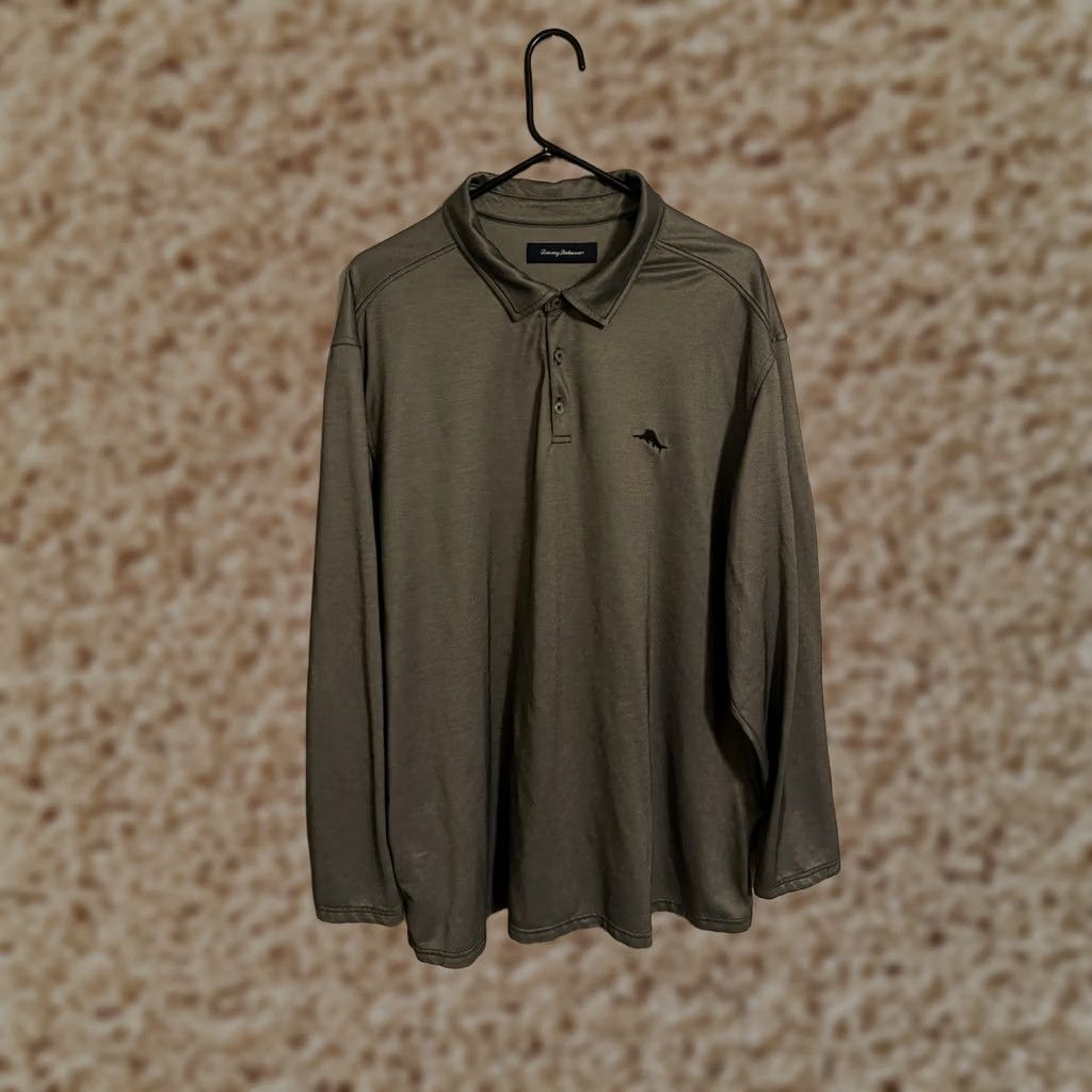 Tommy Bahama Tommy Bahama Polo Shirt Gray Long Sleeve - Men's Big/Tall 2XB Size US XXL / EU 58 / 5 - 1 Thumbnail
