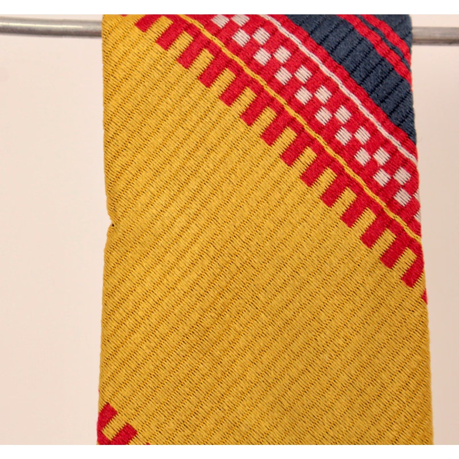 Vintage VTG Qiana 70s Tie Neck Tie Men's NOS Yellow Red Striped Wide 4.5" 53" Nylon Necktie Size ONE SIZE - 2 Thumbnail
