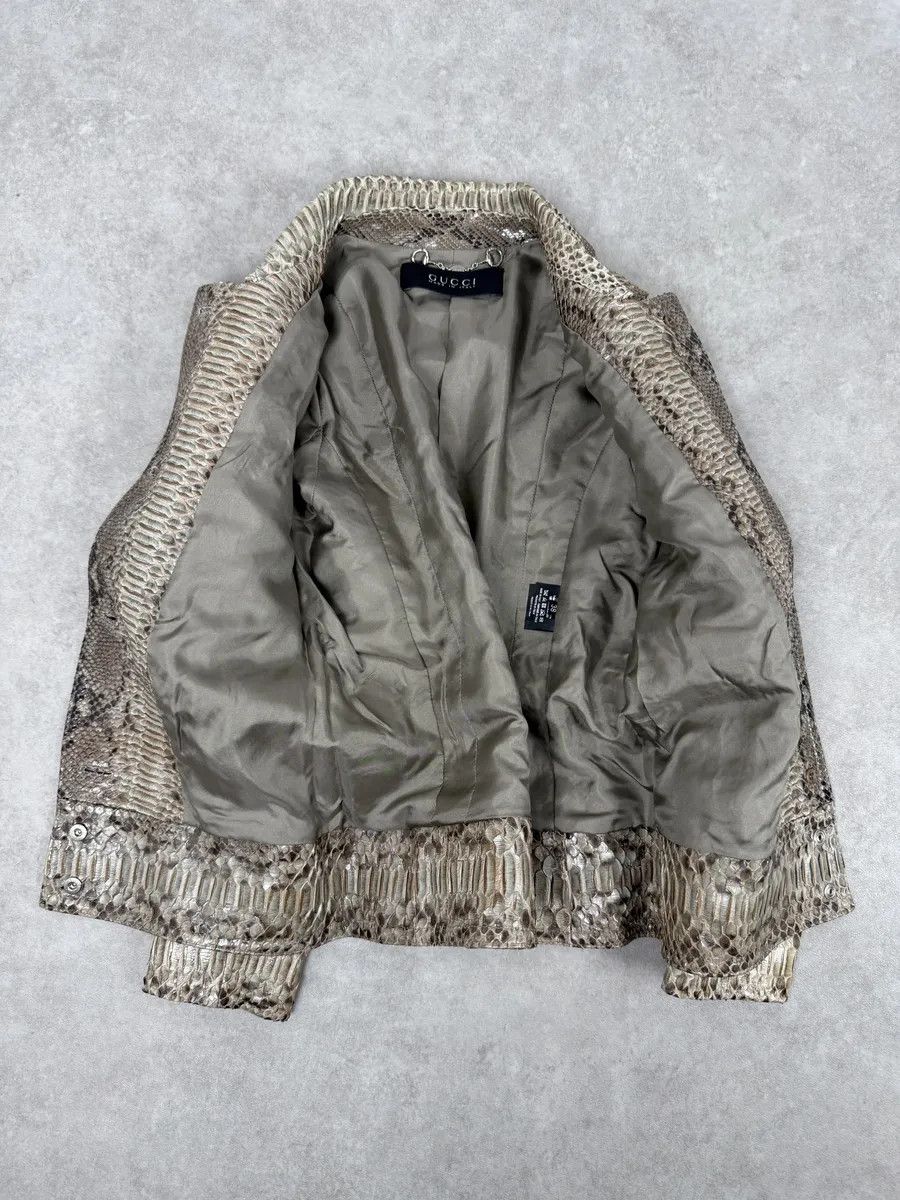 Gucci SS2009 Gucci Beige Python Leather Jacket by Frida Giannini Size S / US 4 / IT 40 - 14 Thumbnail
