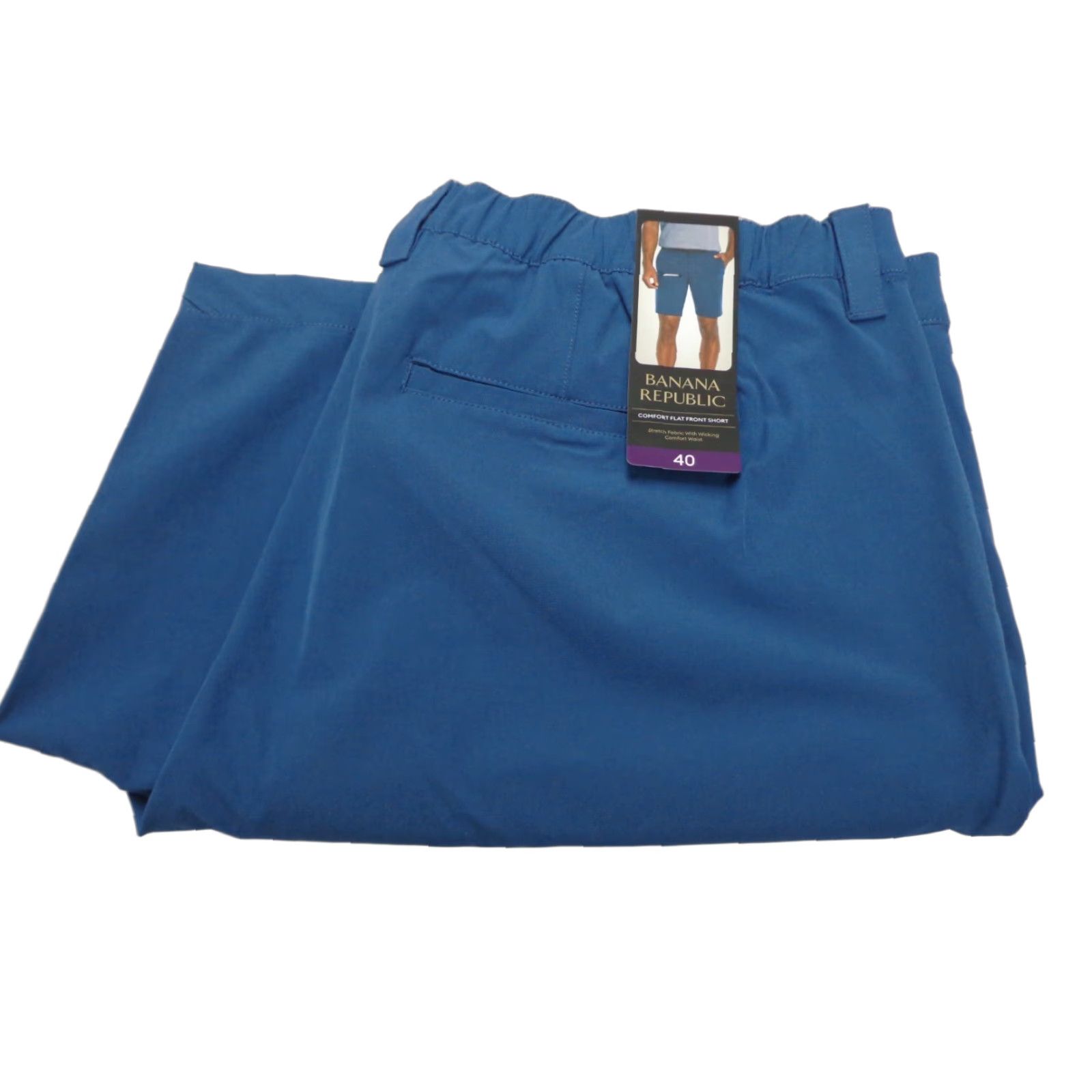 Banana Republic BANANA REPUBLIC Shorts Mens Flat Front Blue Size 40 NEW Comfort Stretch Waist Regular 40 Blue Mens Size US 40 / EU 56 - 1 Thumbnail