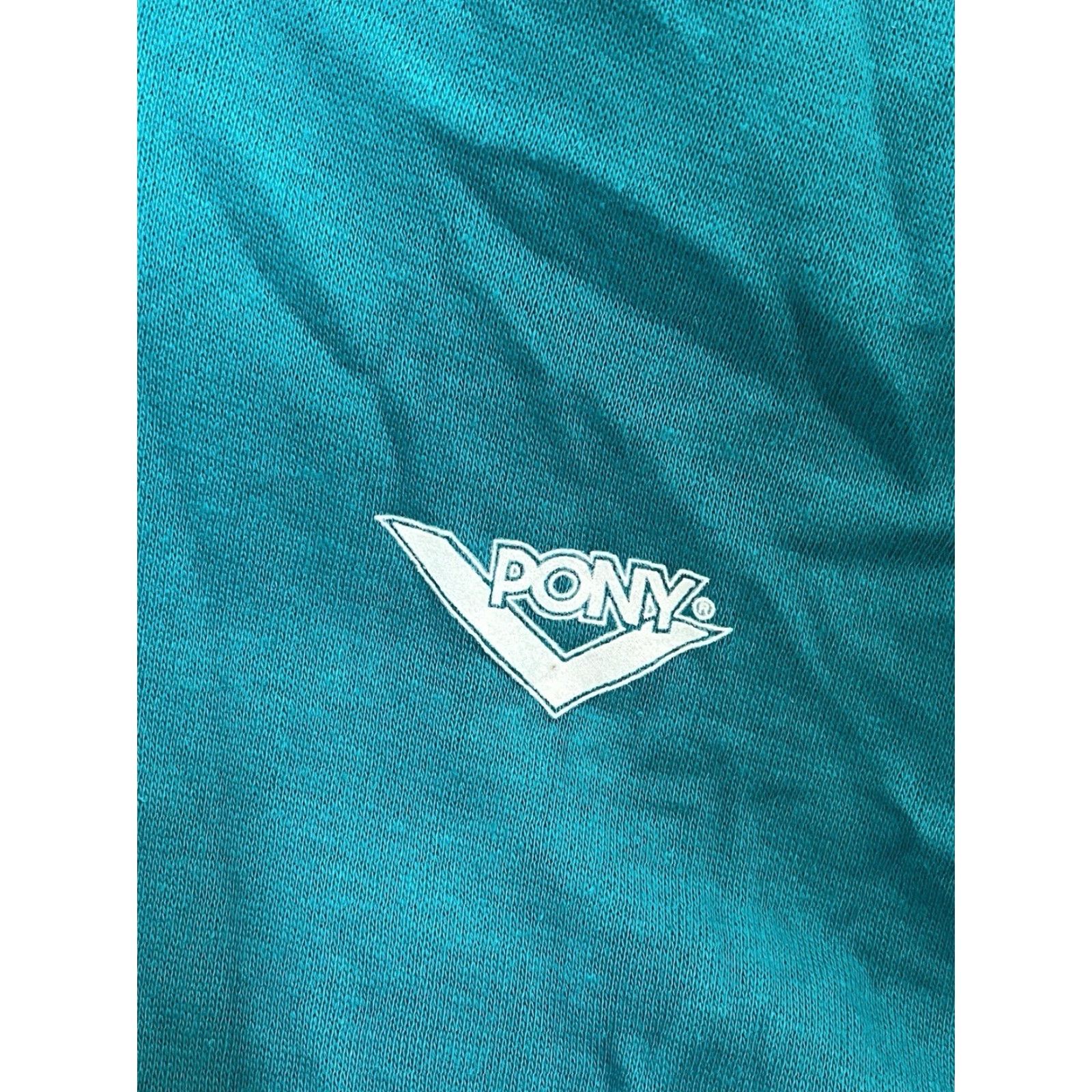 PONY VINTAGE PONY Hoodie Vest Sweatshirt Zip Blue 80s NWT XL Womens Deadstock Ch evron Logo Pocketed Hooded Mature? Size XL / US 12-14 / IT 48-50 - 4 Thumbnail