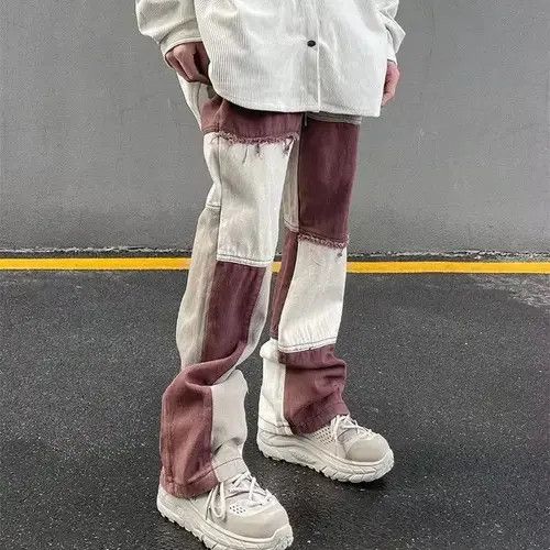 Japanese Brand Y2K Patchwork Grunge Baggy Trousers Jeans Streetwear Size US 32 / EU 48 - 5 Thumbnail