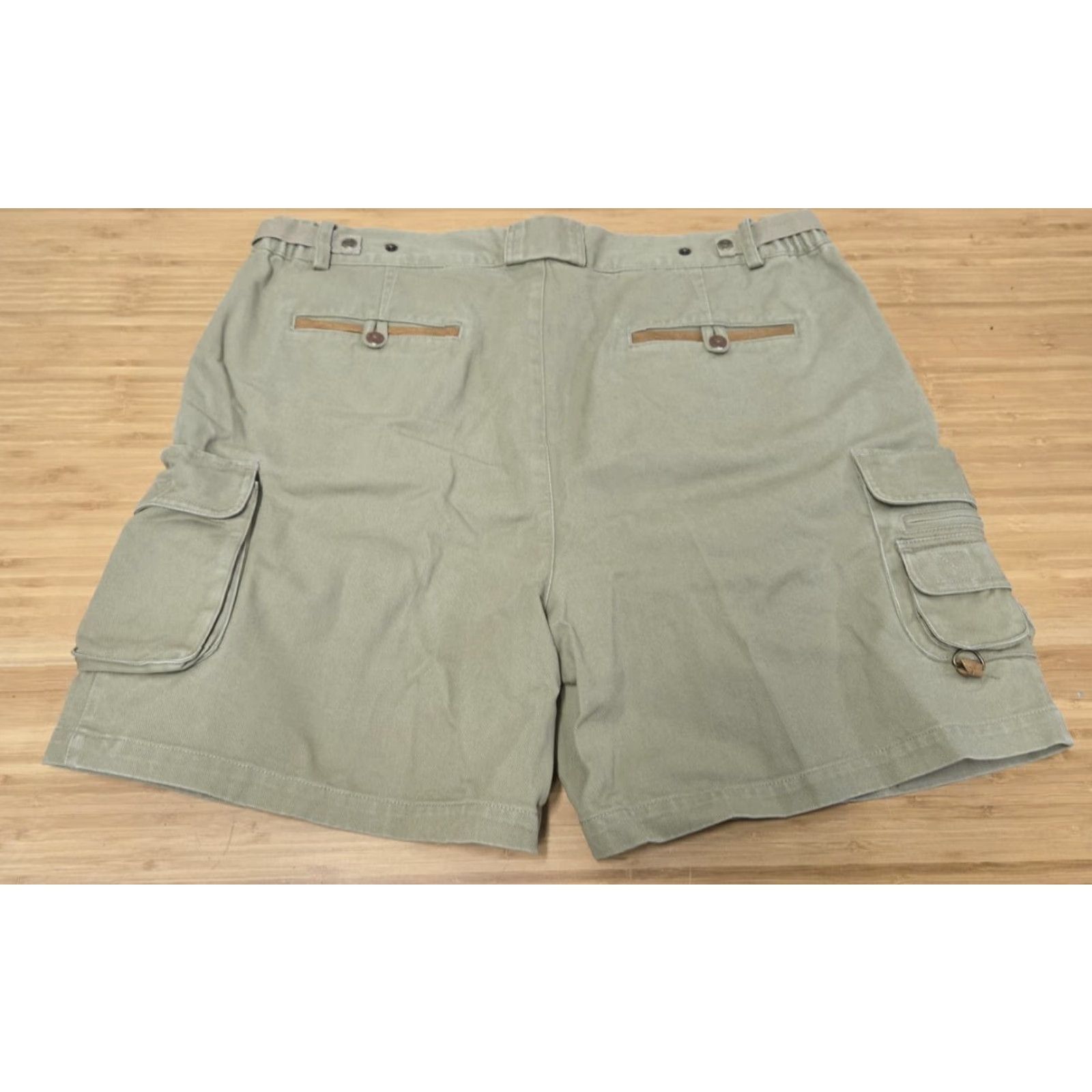 Orvis VINTAGE Orvis Cargo Shorts Mens 42 Green 100% Cotton Leather Trim Hiking 90s Size US 42 / EU 58 - 4 Thumbnail