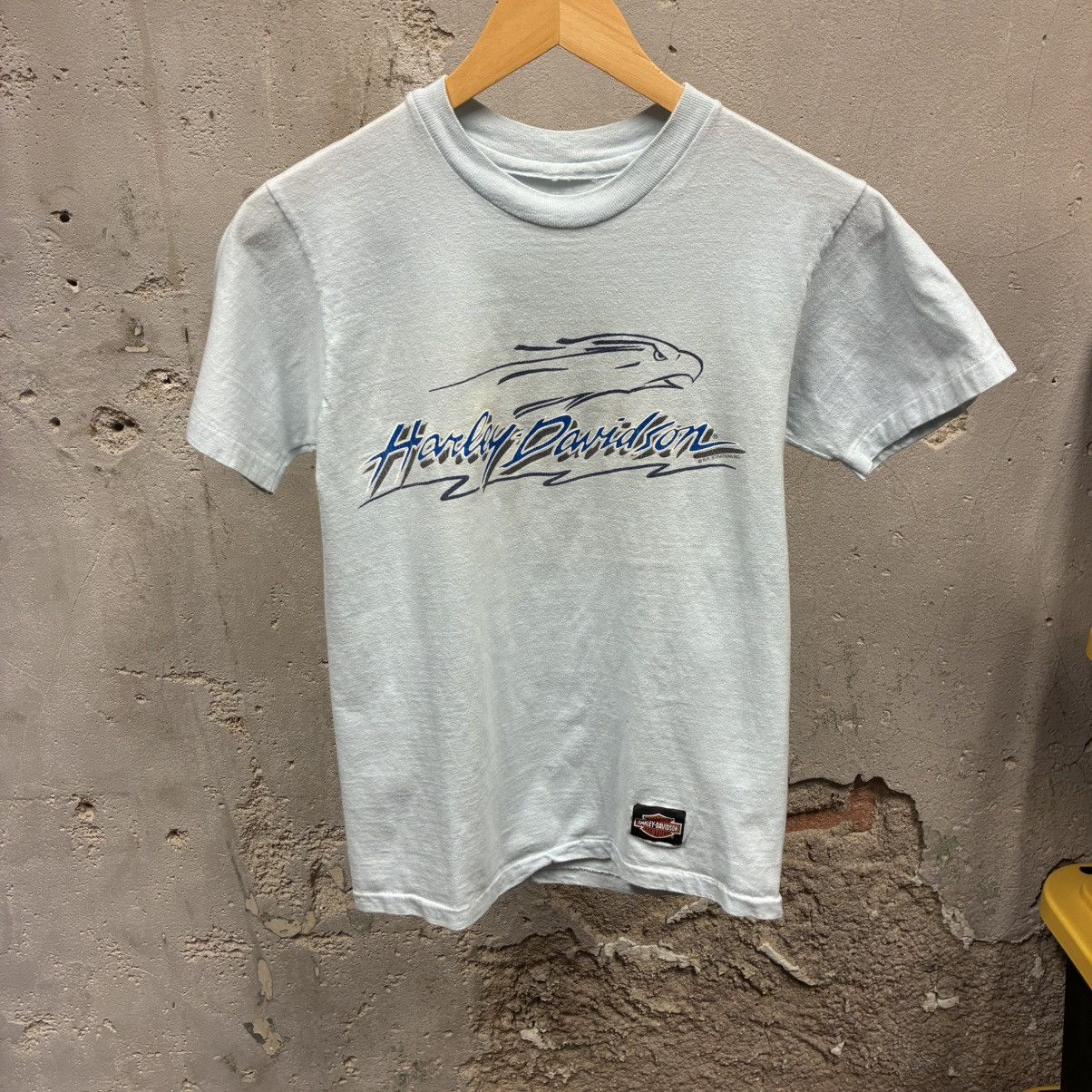 Harley Davidson Vintage 80s 1988 Harley Davidson Spokane WA Blue T 