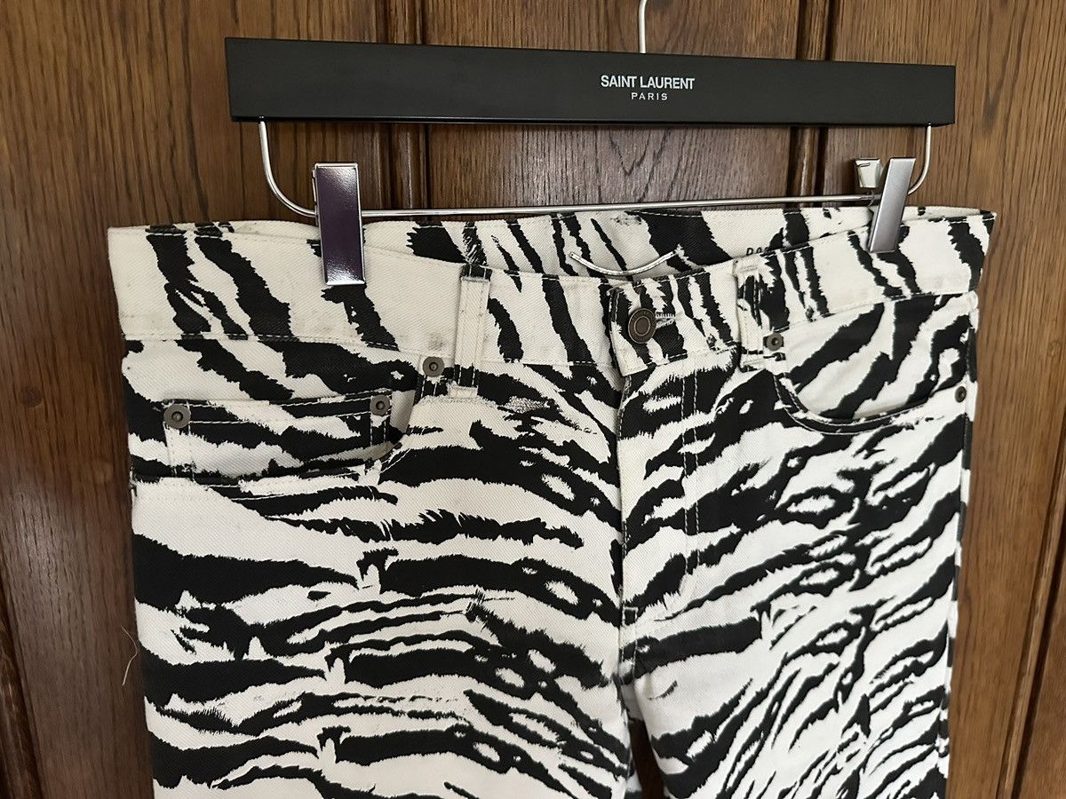 Saint Laurent Paris Grail SS14 Saint Laurent zebra denim jeans Hedi 31 D02 Size US 31 - 16 Thumbnail