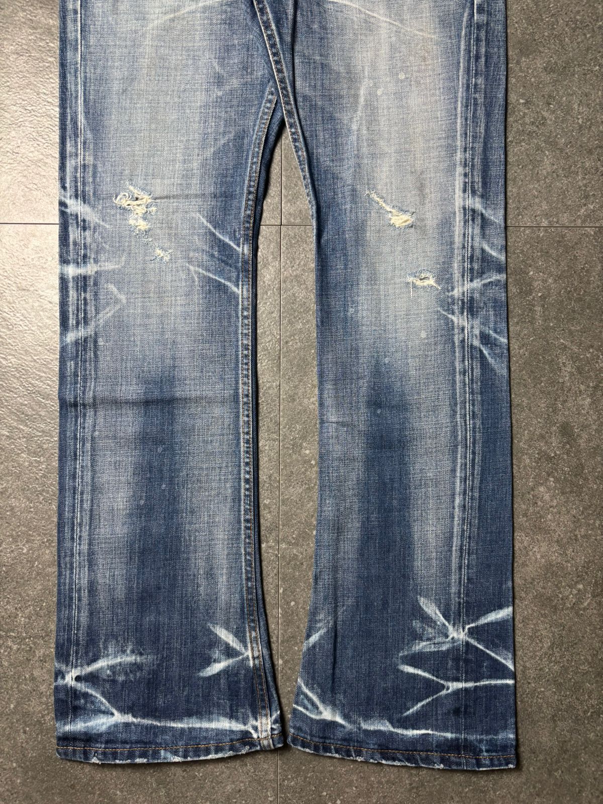 JACKROSE 2000s Jackrose Clas Marks Distressed Bootcut Jeans Size US 31 - 6 Thumbnail