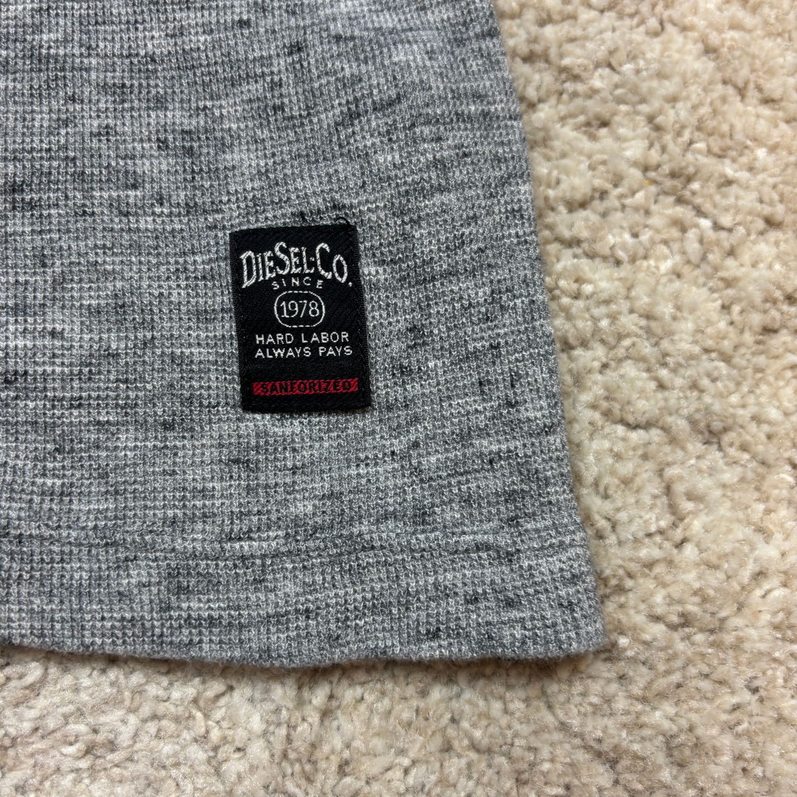 Diesel Diesel Henley Thermal Waffle Long Sleeve T Shirt Men's XL Size US XL / EU 56 / 4 - 5 Thumbnail