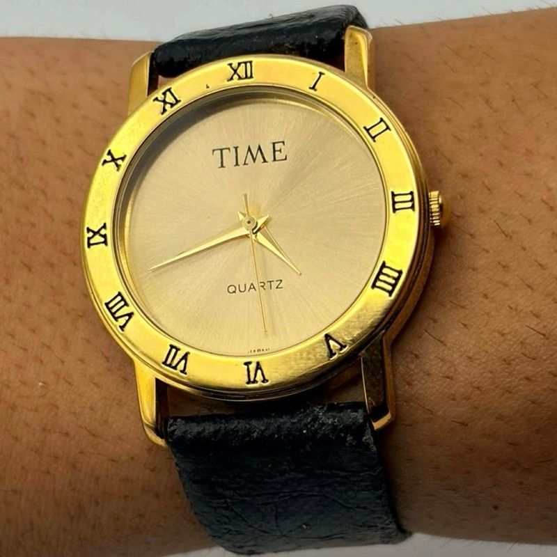 Other Vintage Gold & Black Men's Time Watch Size ONE SIZE - 1 Thumbnail