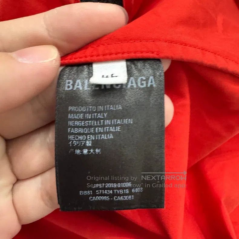 Balenciaga Balenciaga Red and White Patched Windbreaker Size US S / EU 44-46 / 1 - 3 Thumbnail