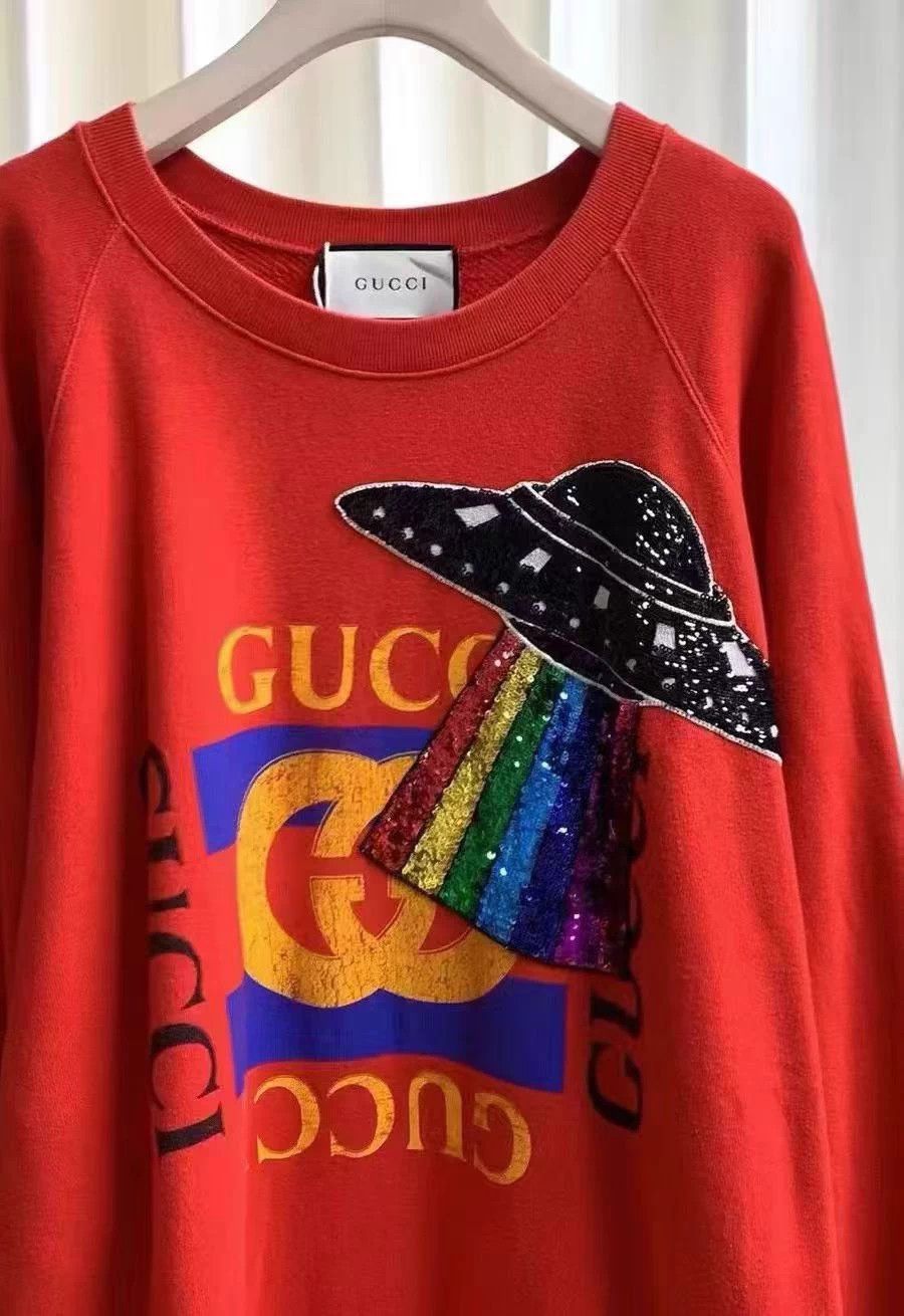 Gucci GUCCI Sequin Print Unisex L Sweatshirt Like New Size US L / EU 52-54 / 3 - 4 Thumbnail