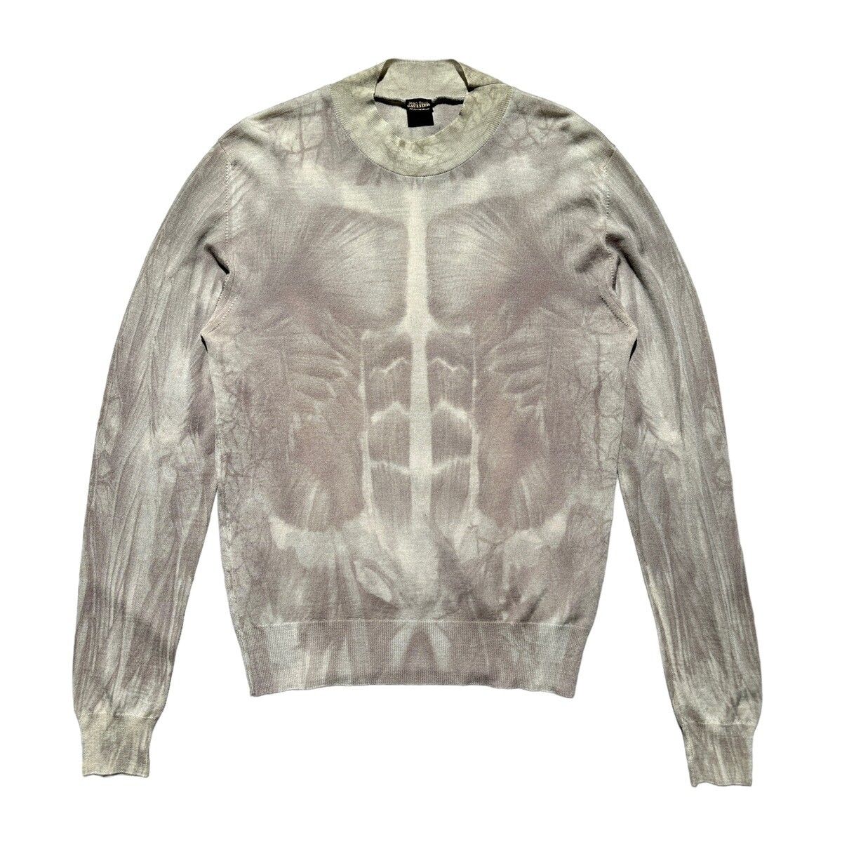 Pre-owned Jean Paul Gaultier Muscle Printed Anatomy Sweater In Grey