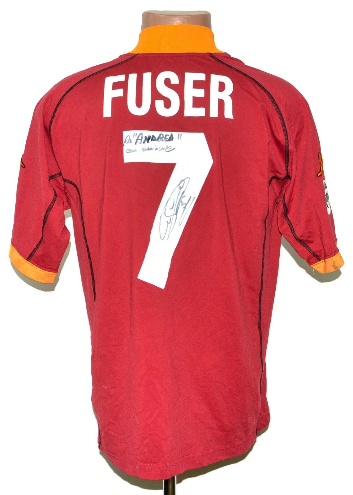 Kappa AS ROMA SIGNED 2001/2002 HOME FOOTBALL SHIRT FUSER 7 Size US XXL / EU 58 / 5 - 1 Thumbnail