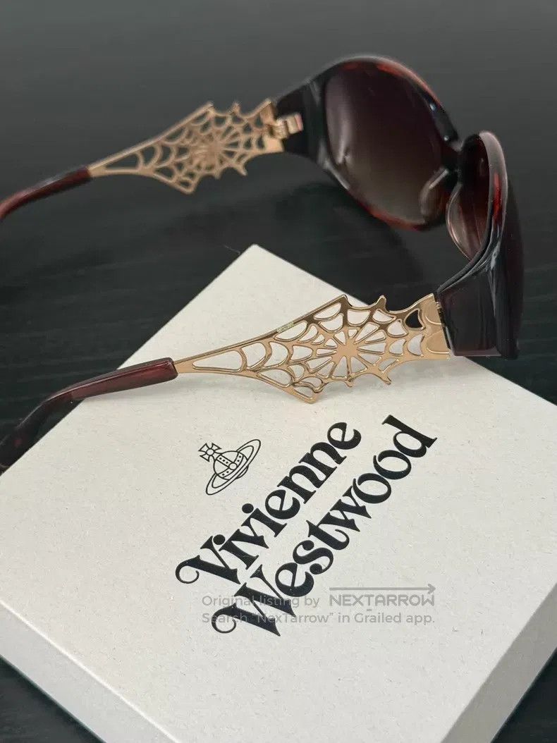 Vivienne Westwood Vivienne Westwood Rare red brown, spider web, sunglasses, Size ONE SIZE - 8 Thumbnail