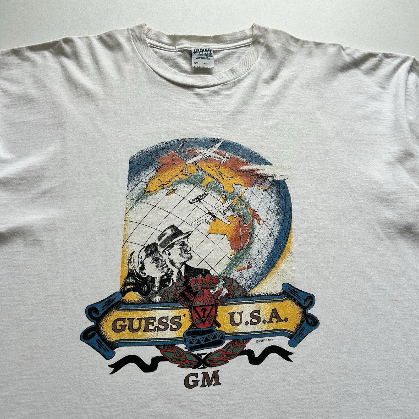 Guess Vintage 90s Guess T Shirt XXL Single Stitch Made In USA Rare Size US XXL / EU 58 / 5 - 2 Thumbnail