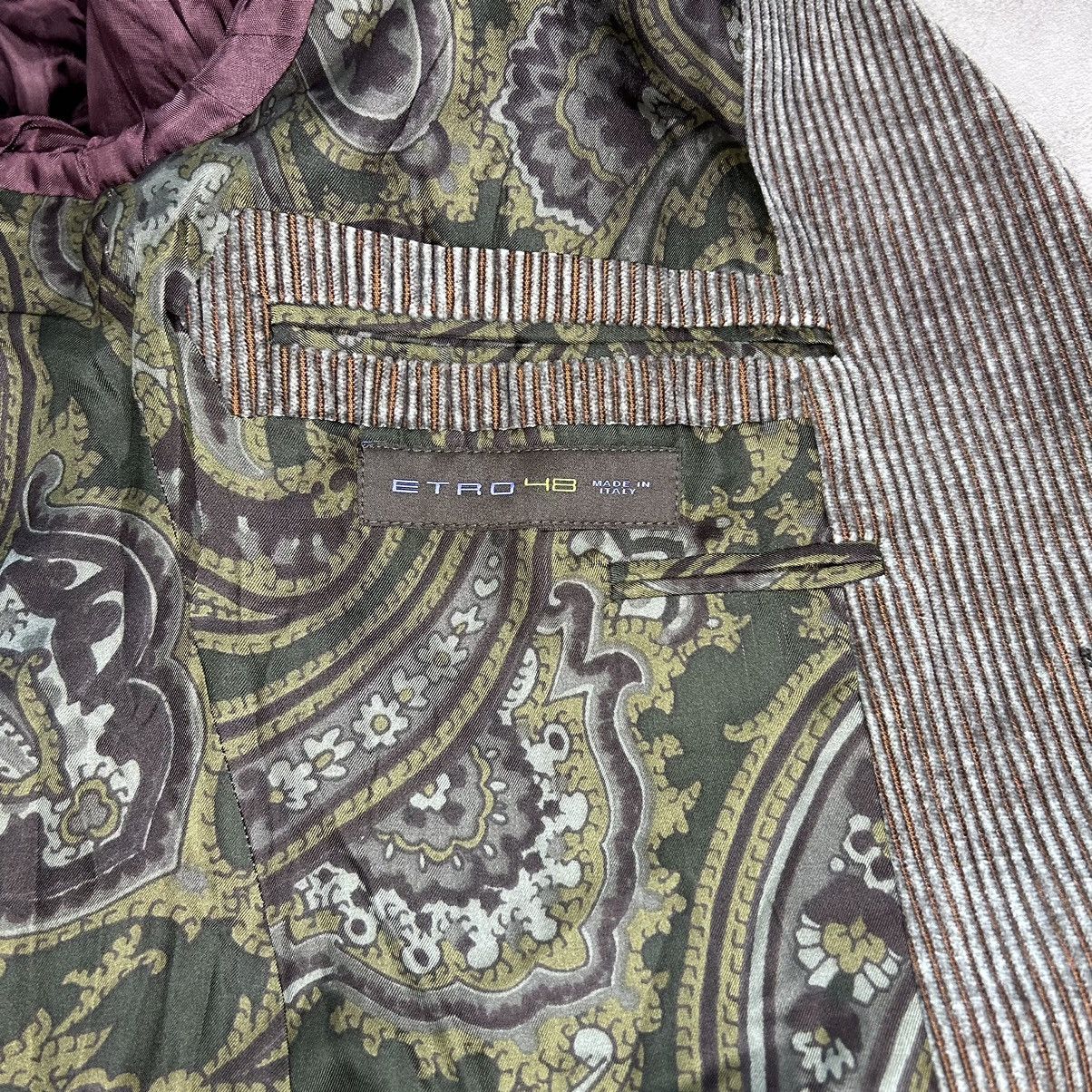 Etro Etro Men's Corduroy Blazer Buttons Brown Pine Size:48 Size 48R - 5 Thumbnail