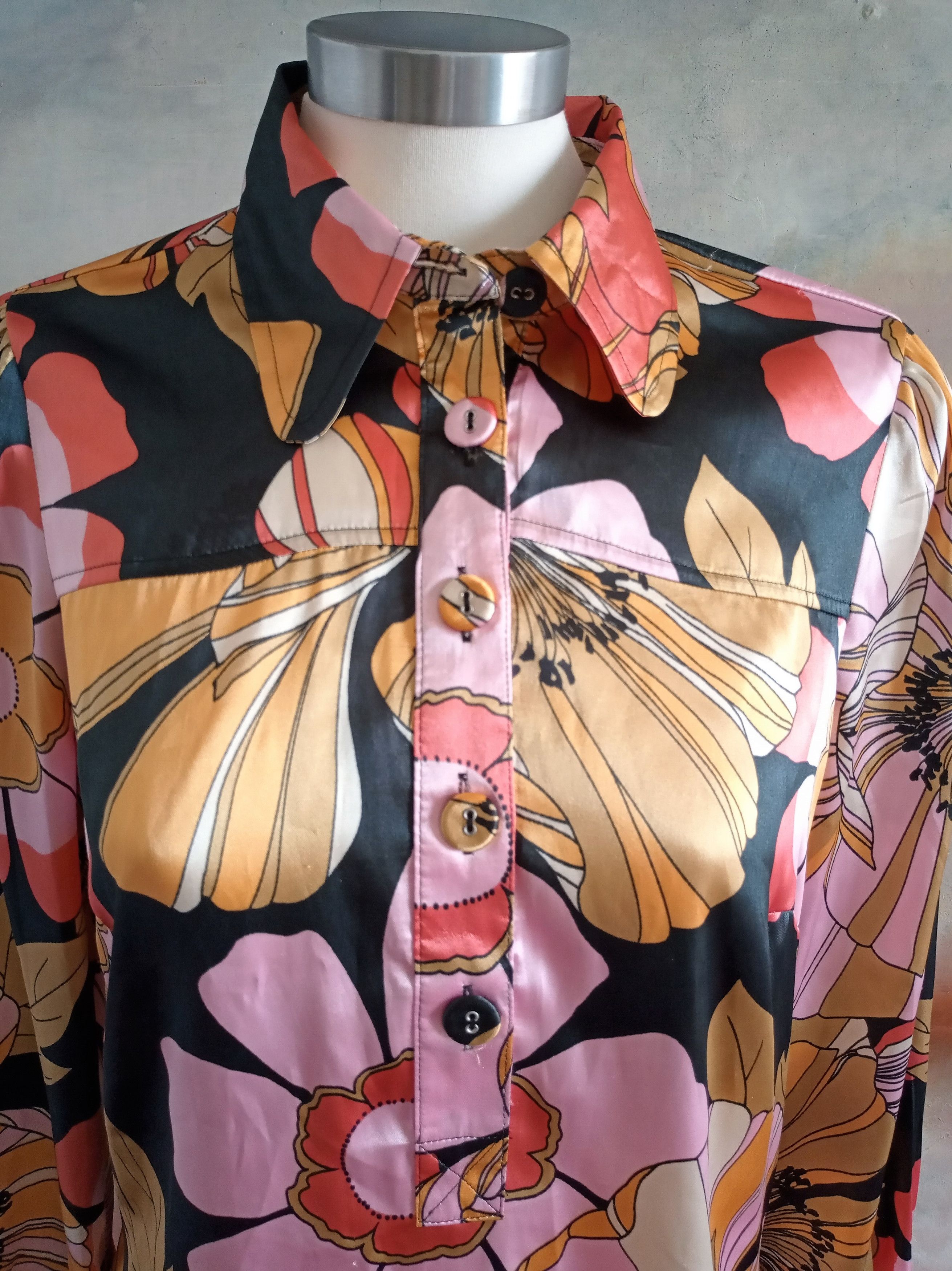 NEXT × Vintage Boho Vintage NEXT satin blouse Size M / US 6-8 / IT 42-44 - 2 Thumbnail