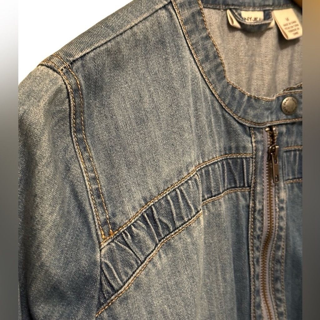 DKNY DKNY JEANS Blue Jean Bomber Jacket Women’s Size Medium. Size M / US 6-8 / IT 42-44 - 6 Thumbnail