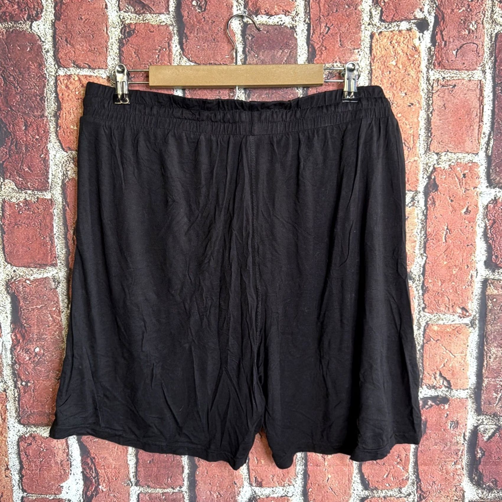 Vintage Little Sleepies Sleep Shorts Men's 2XL Black Viscose Bamboo Lightweight Drawstring Regular Size US 39 - 3 Thumbnail