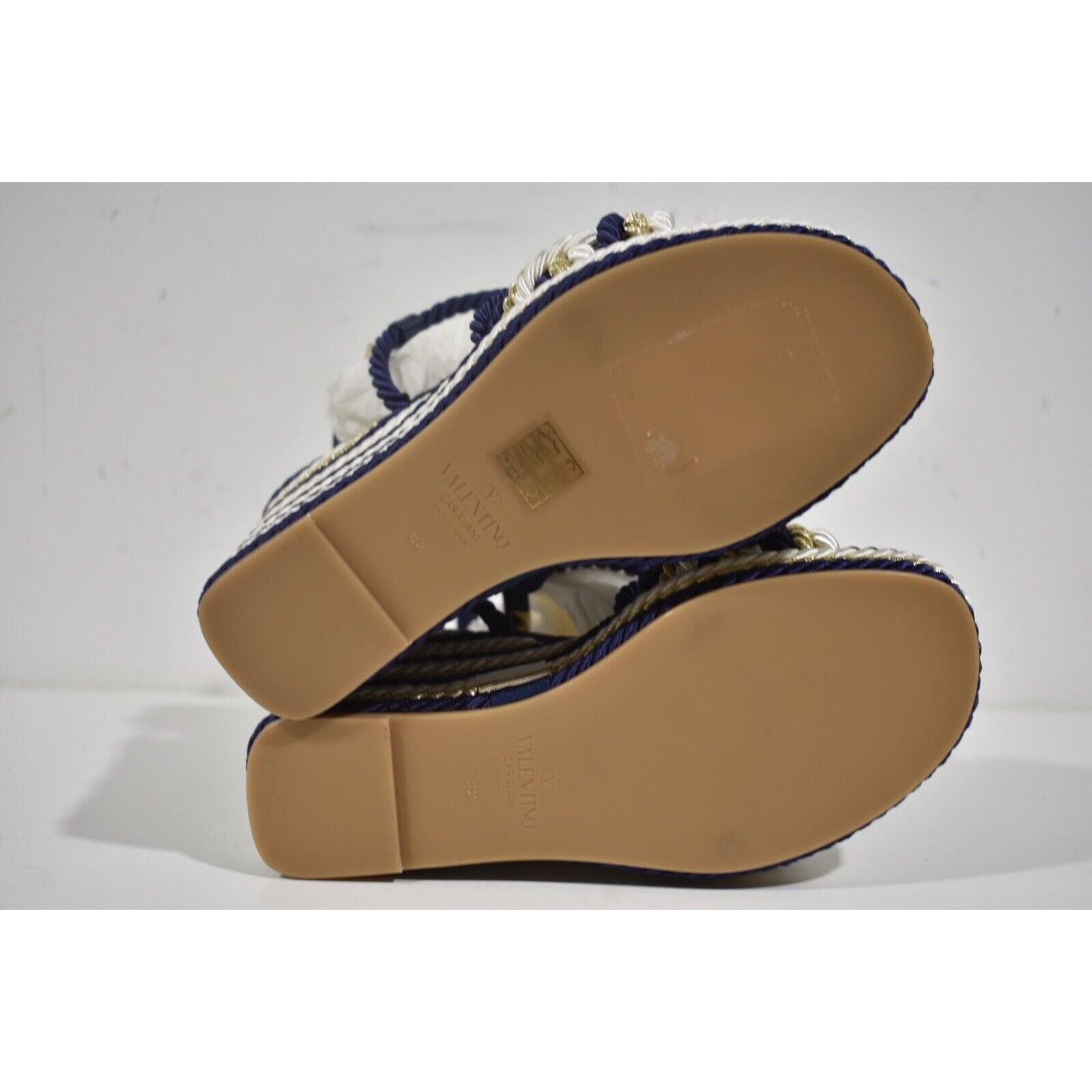 Valentino Rockstud Torchon Cord Rope Wedge Ankle Strap Sandal 39 Size US 9 / IT 39 - 11 Thumbnail
