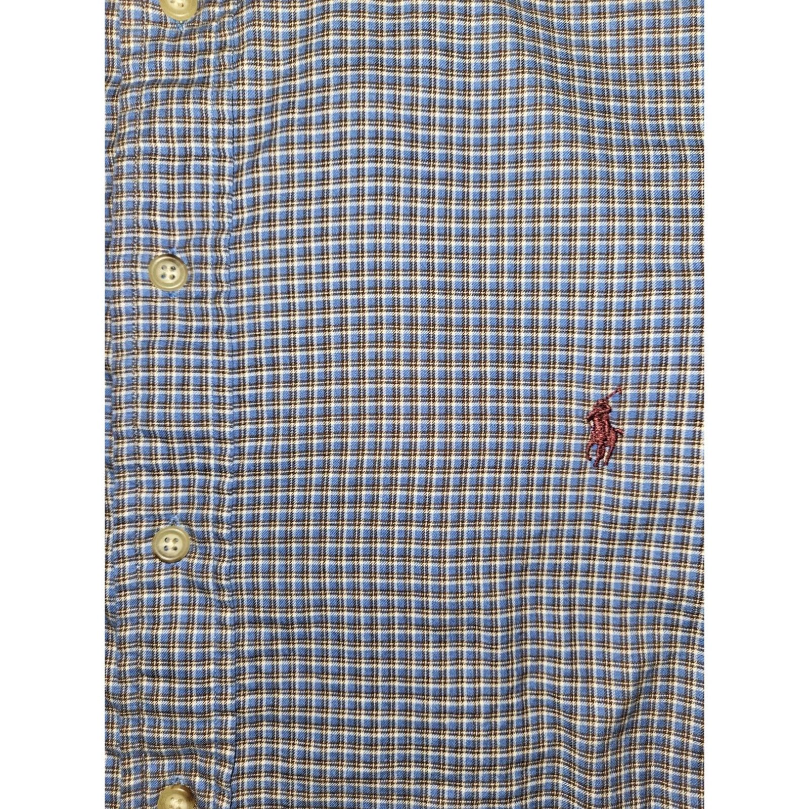 Ralph Lauren Ralph Lauren Button Down Shirt Men's 2XLT Blue Check Cotton Long Sleeve Preppy Size US XXL / EU 58 / 5 - 6 Thumbnail