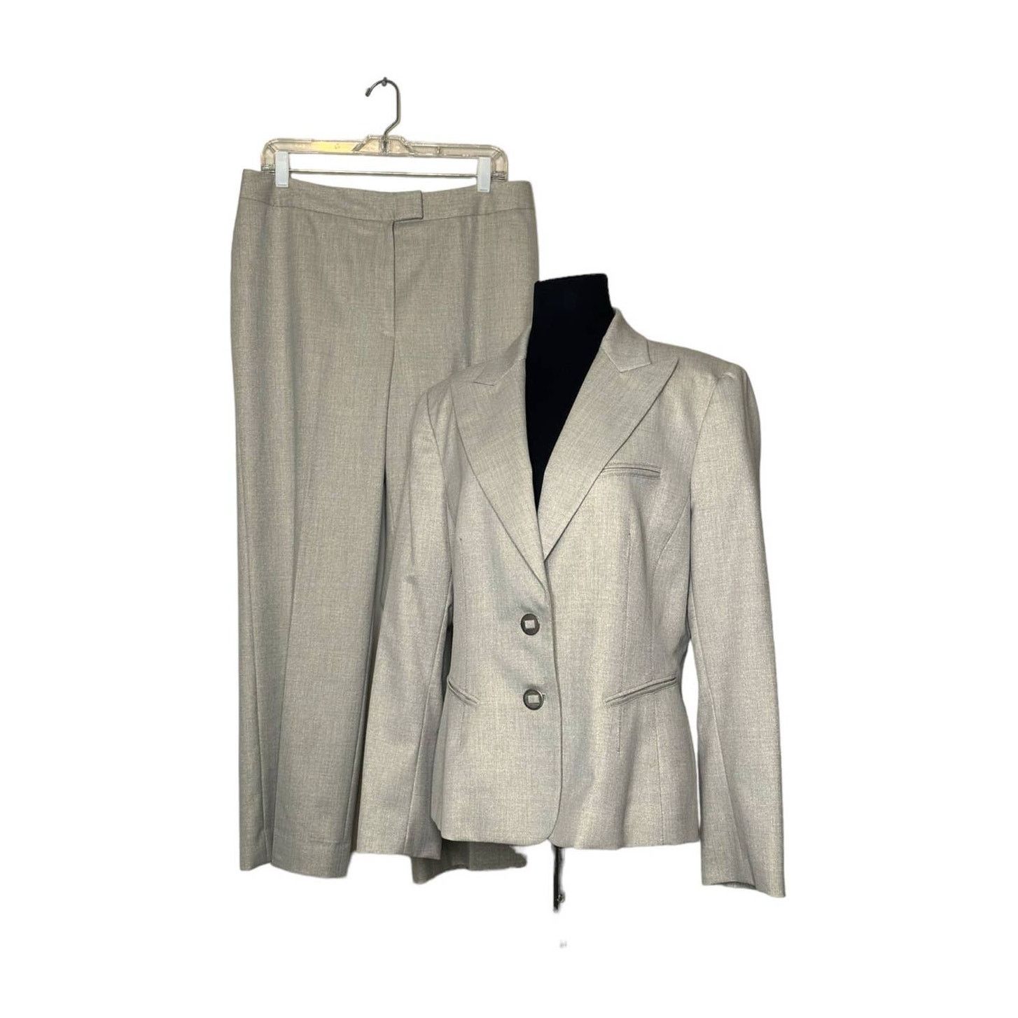 Albert Nipon shimmery tan pant blazer suit size 12