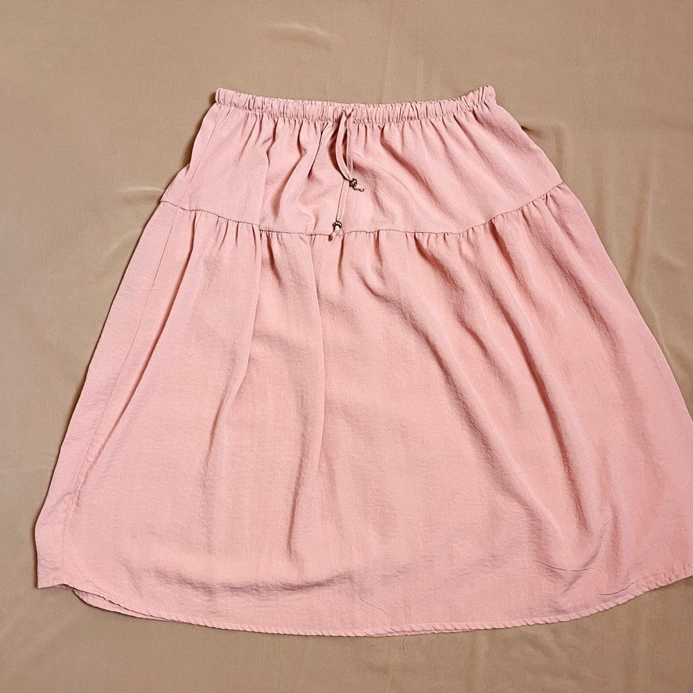 Other Bobeau Tiered Pink Salmon Skirt With Drawstring Size L Size 34" / US 12 / IT 48 - 6 Thumbnail