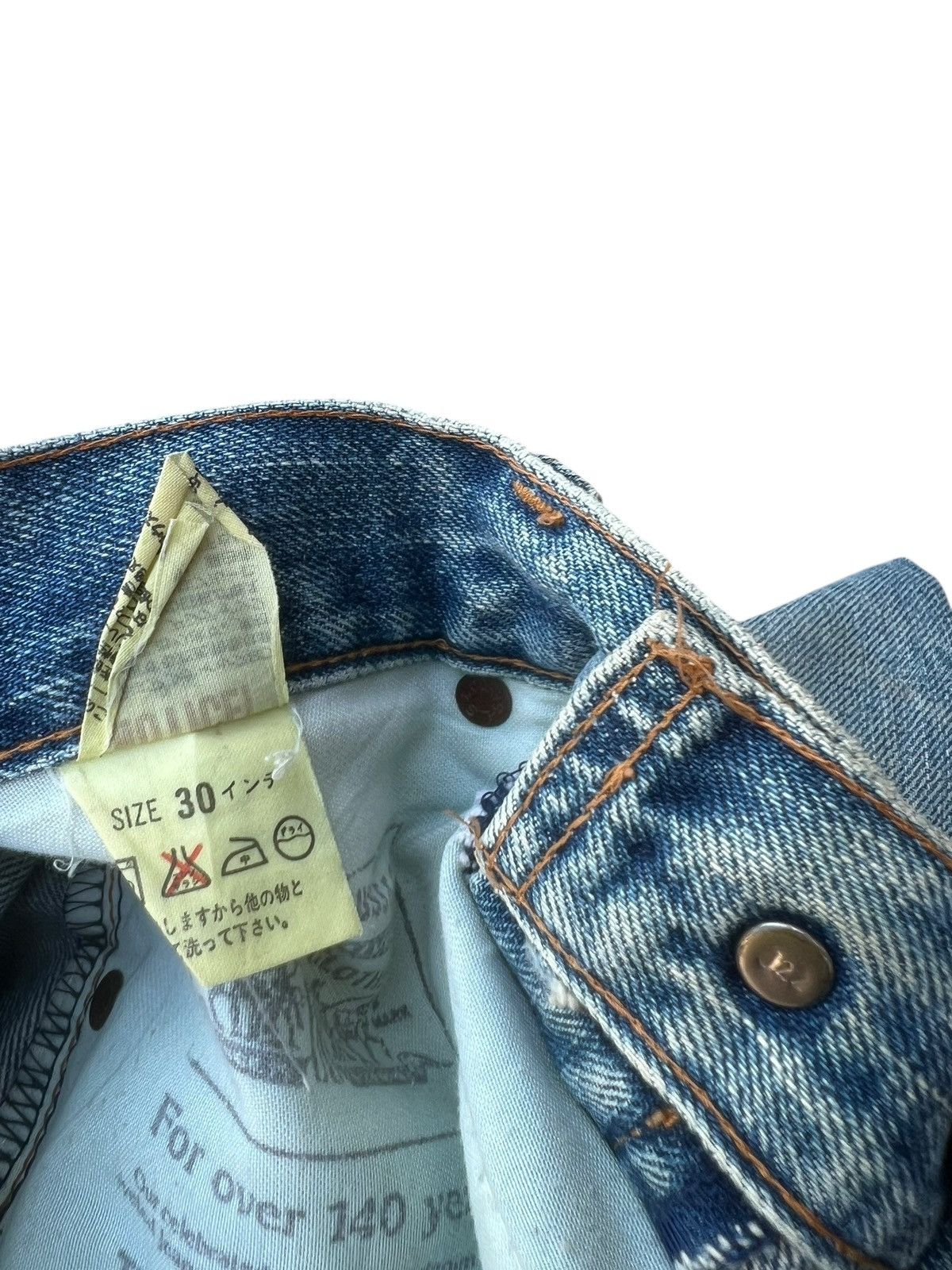 Levi's 1993 Levi’s 502 XX Big E Fade Aging Mud Denim Selvedge Jeans Size US 30 / EU 46 - 24 Thumbnail
