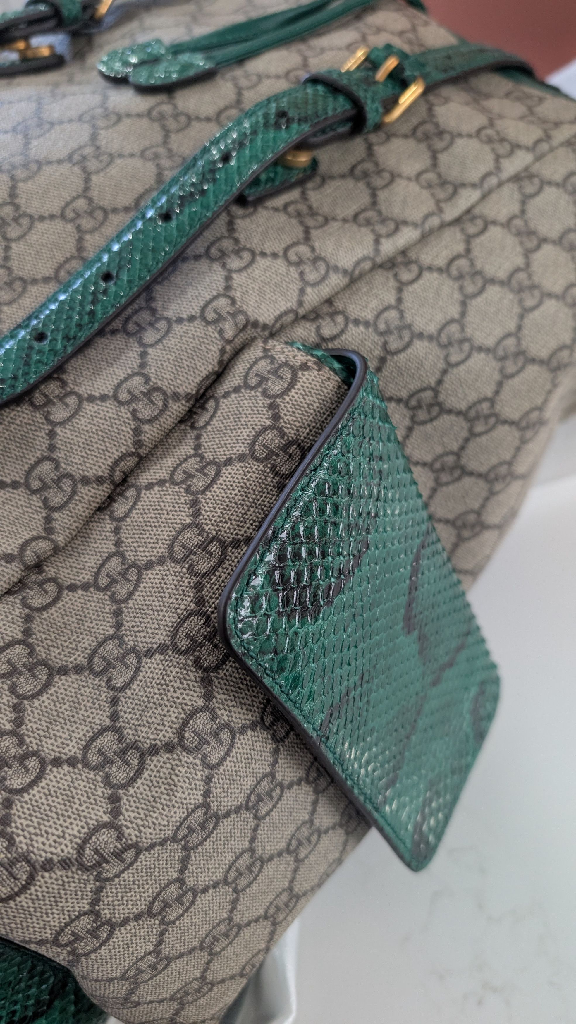 Gucci Gucci Emerald Python Backpack North America EXCLUSIVE Size ONE SIZE - 7 Thumbnail