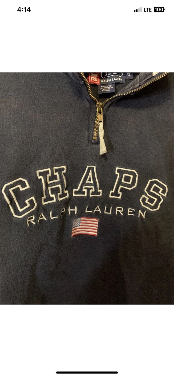 Chaps Ralph Lauren Chaps Ralph Lauren Mens Sz XL 1/4 Zip Blue Pullover Shirt Size US XL / EU 56 / 4 - 5 Thumbnail