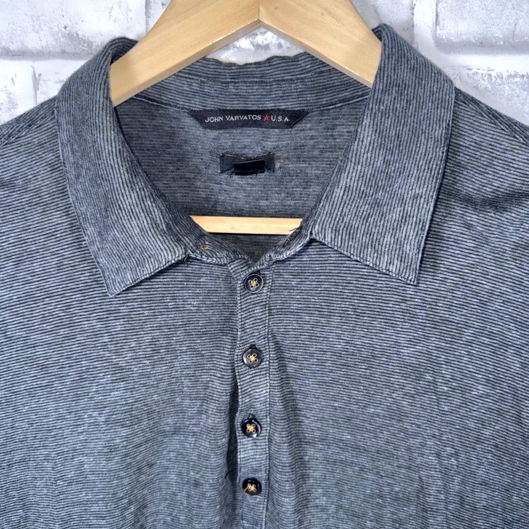 John Varvatos John Varvatos USA Luxe Gray Polo Shirt Mens Size L Shirt Gray USA Polo Mens L Size US L / EU 52-54 / 3 - 2 Thumbnail