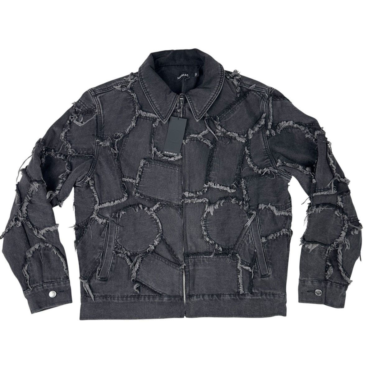 Nahmias Nahmias Distressed Black Denim Patchwork Jacket Blazer Size US M / EU 48-50 / 2 - 1 Thumbnail