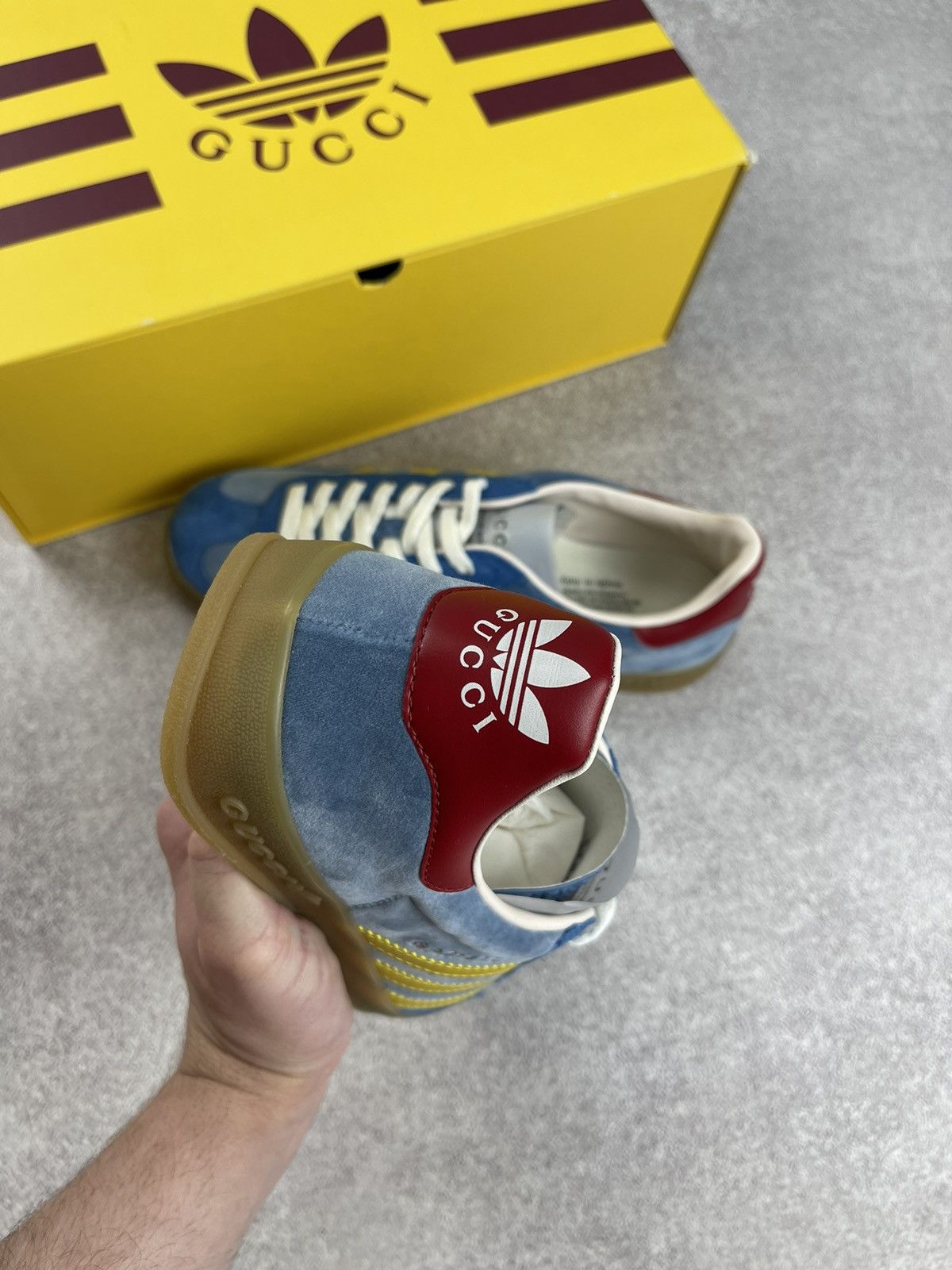 Gucci Adidas x Gucci Gazelle Blue/Yellow Size US 8.5 Size US 8.5 / EU 41-42 - 14 Thumbnail