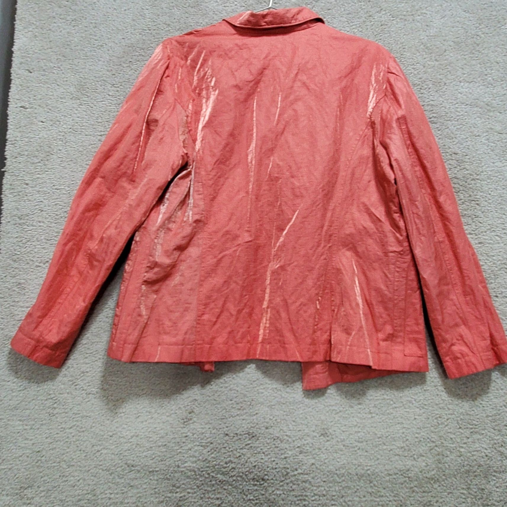Vintage Chico's Blazer Shirt Women's 2 Medium Pink Peach Shimmer Lightweight Casual Blazer Shirt Size XS / US 0-2 / IT 36-38 - 6 Thumbnail