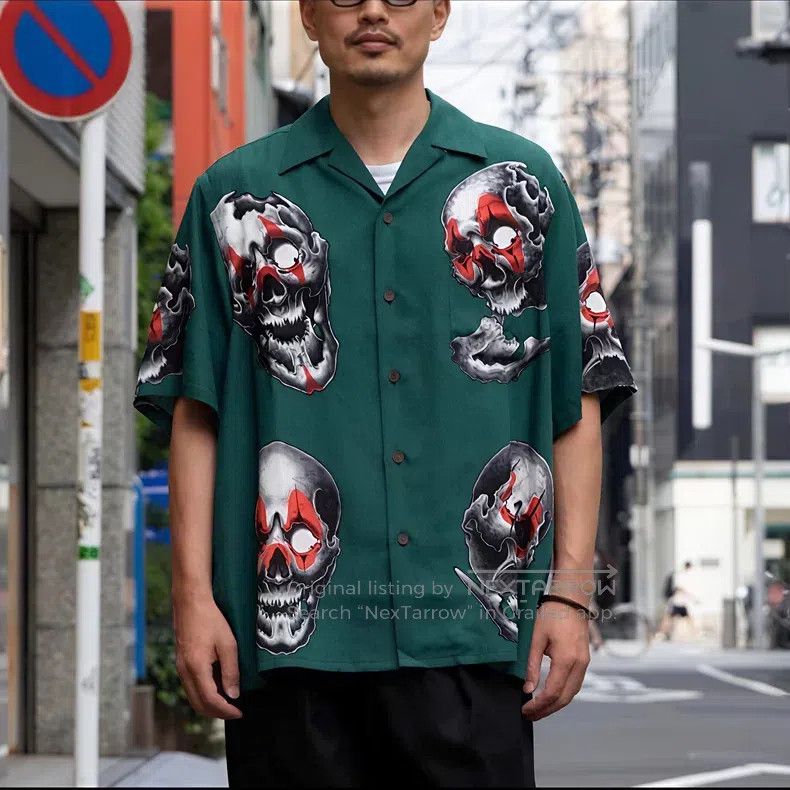 Wacko Maria Wacko Maria 22SS Heaven Tokyo Skull Hawaiian Short-sleeved Size US M / EU 48-50 / 2 - 7 Thumbnail