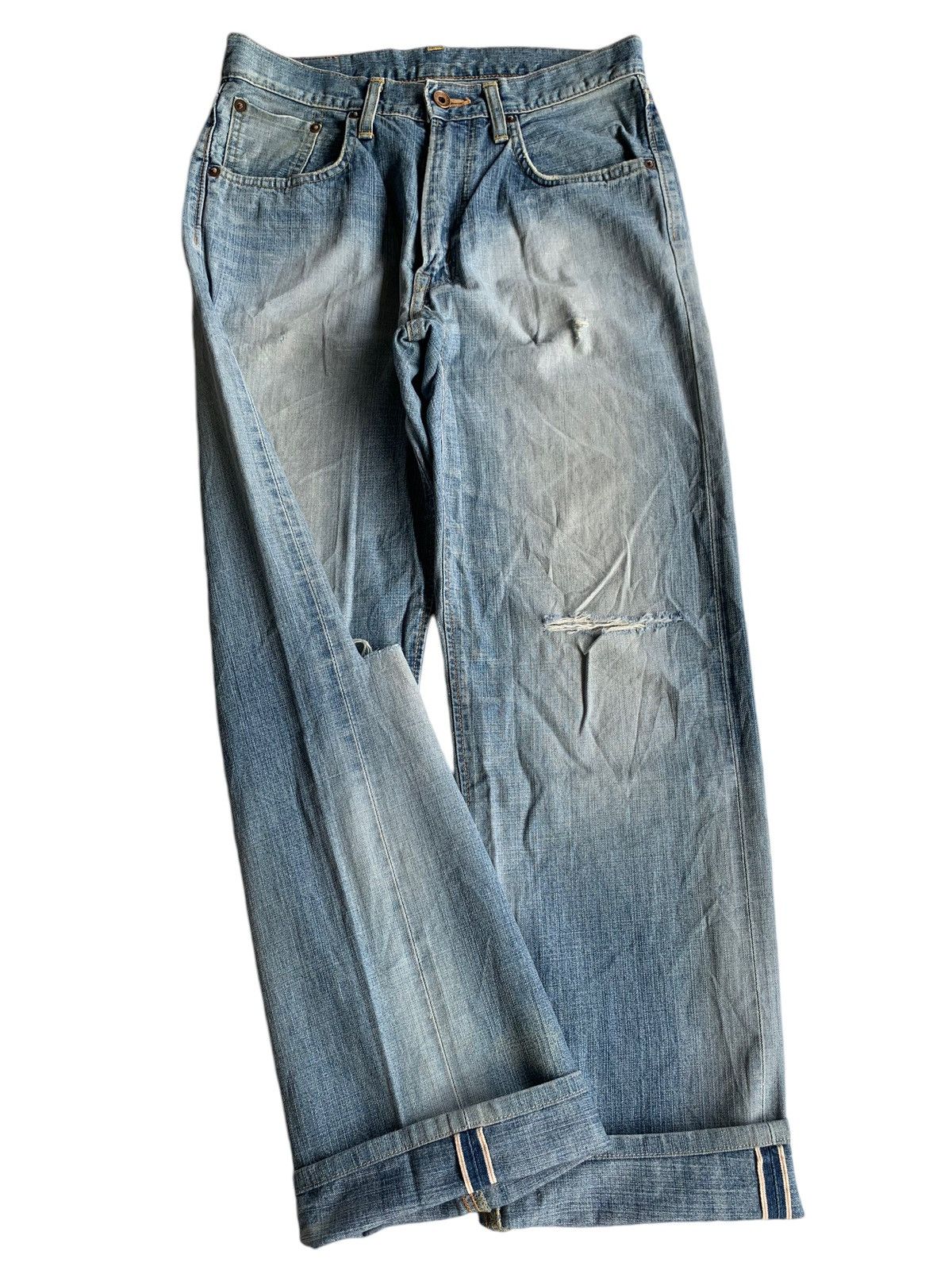 Edwin × Kapital × Vintage EDWIN 505Z SELVEDGE DISTRESSED DENIM Size US 29 - 6 Thumbnail