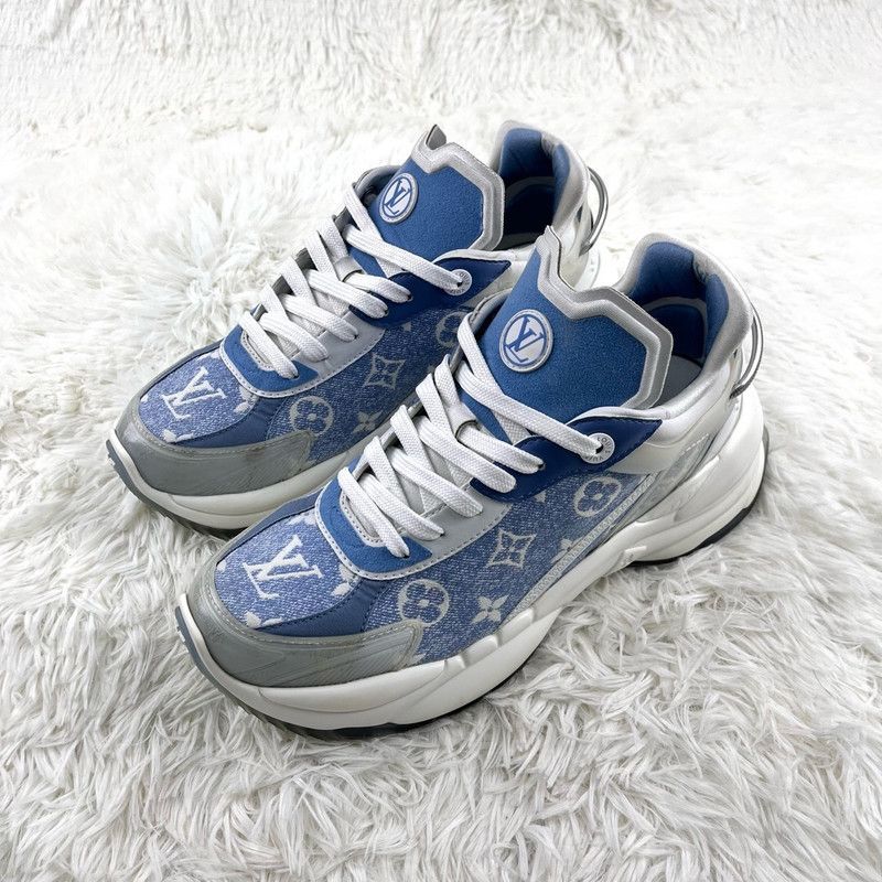 Louis Vuitton Louis Vuitton Run 55 Blue and White Sneakers 0079 Size US 8 / IT 38 - 1 Thumbnail