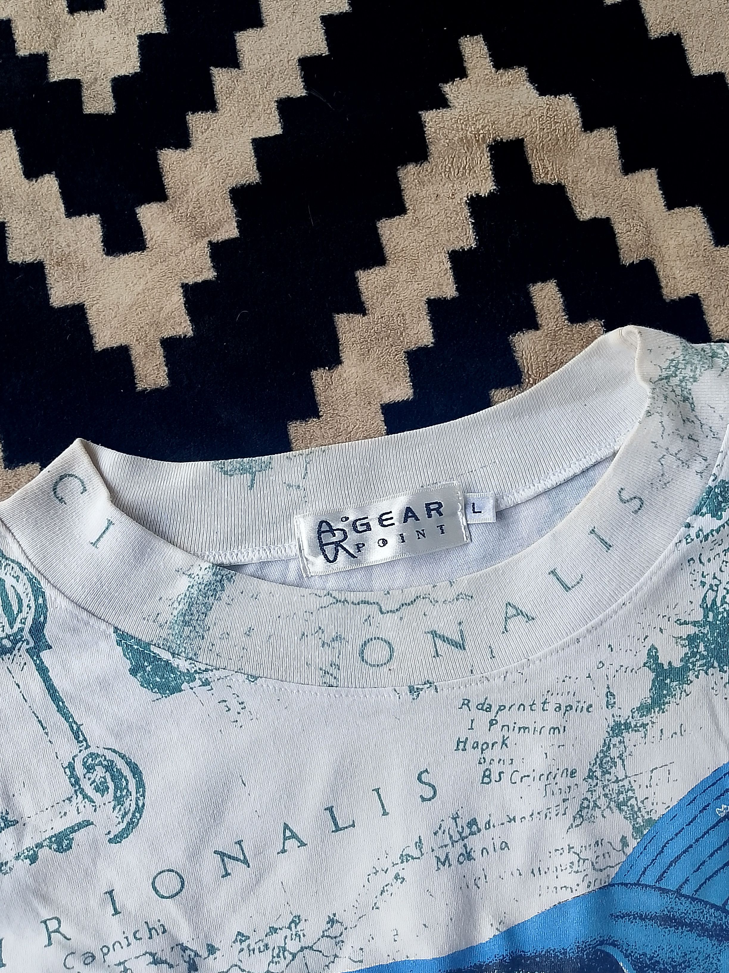 Outdoor Research Vintage Gear Point Maritime Blue Marlin World Map Art Tees Size US L / EU 52-54 / 3 - 5 Thumbnail