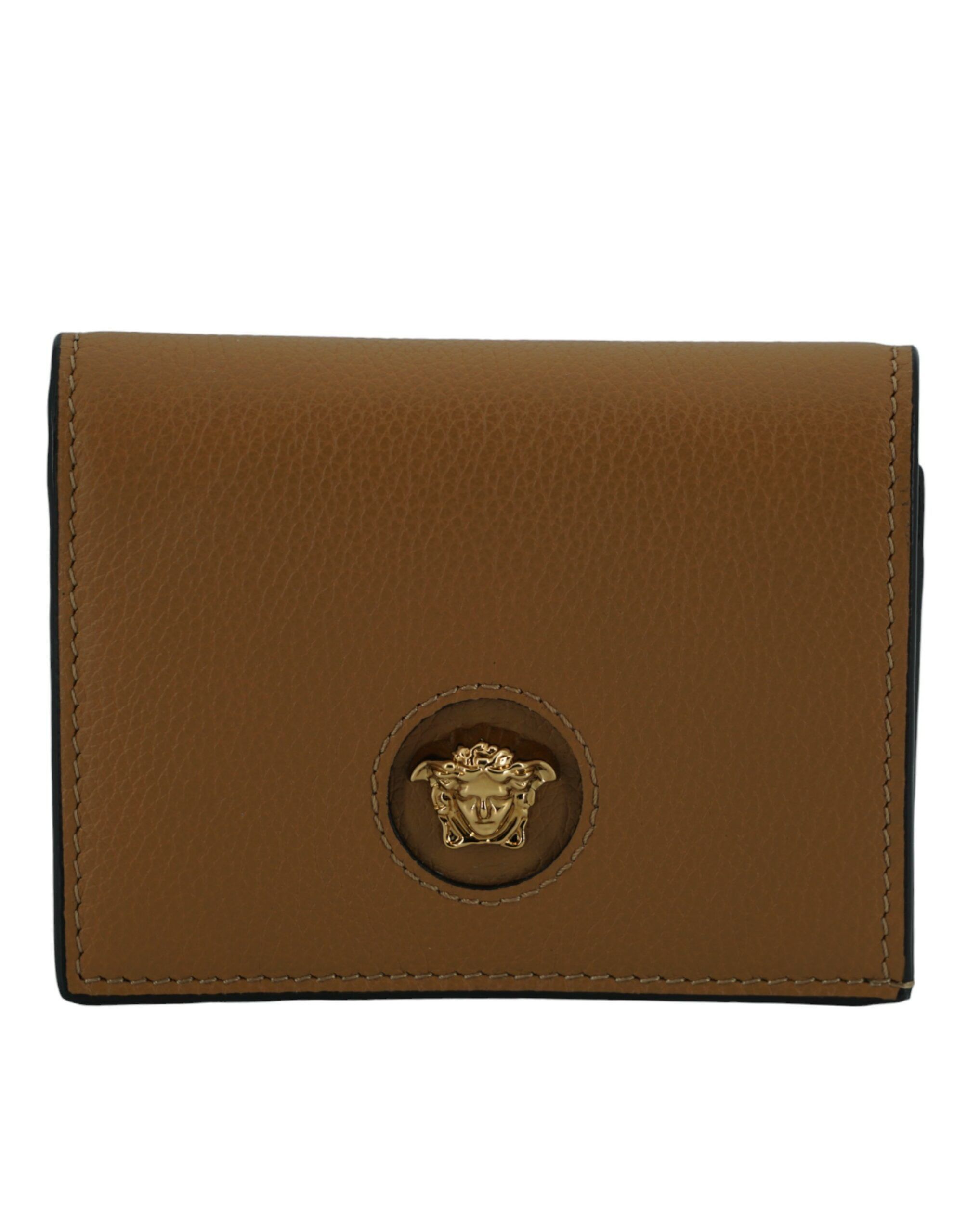 Elegant Compact Leather Wallet in Women's Brown
