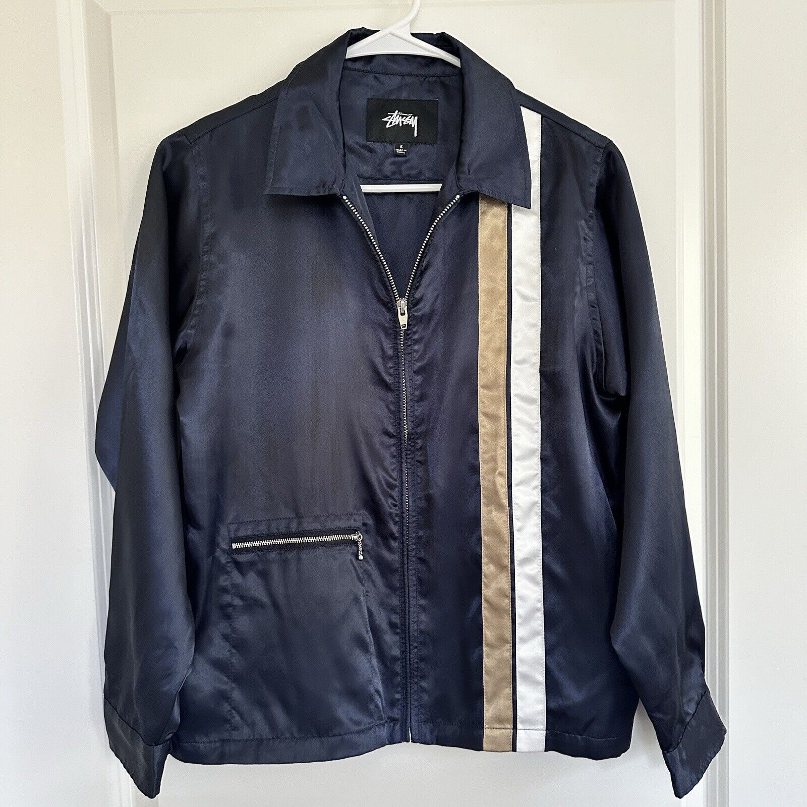 Stussy Stussy Men’s Navy Racing Jacket Satin Finish Size S Size US S / EU 44-46 / 1 - 5 Thumbnail