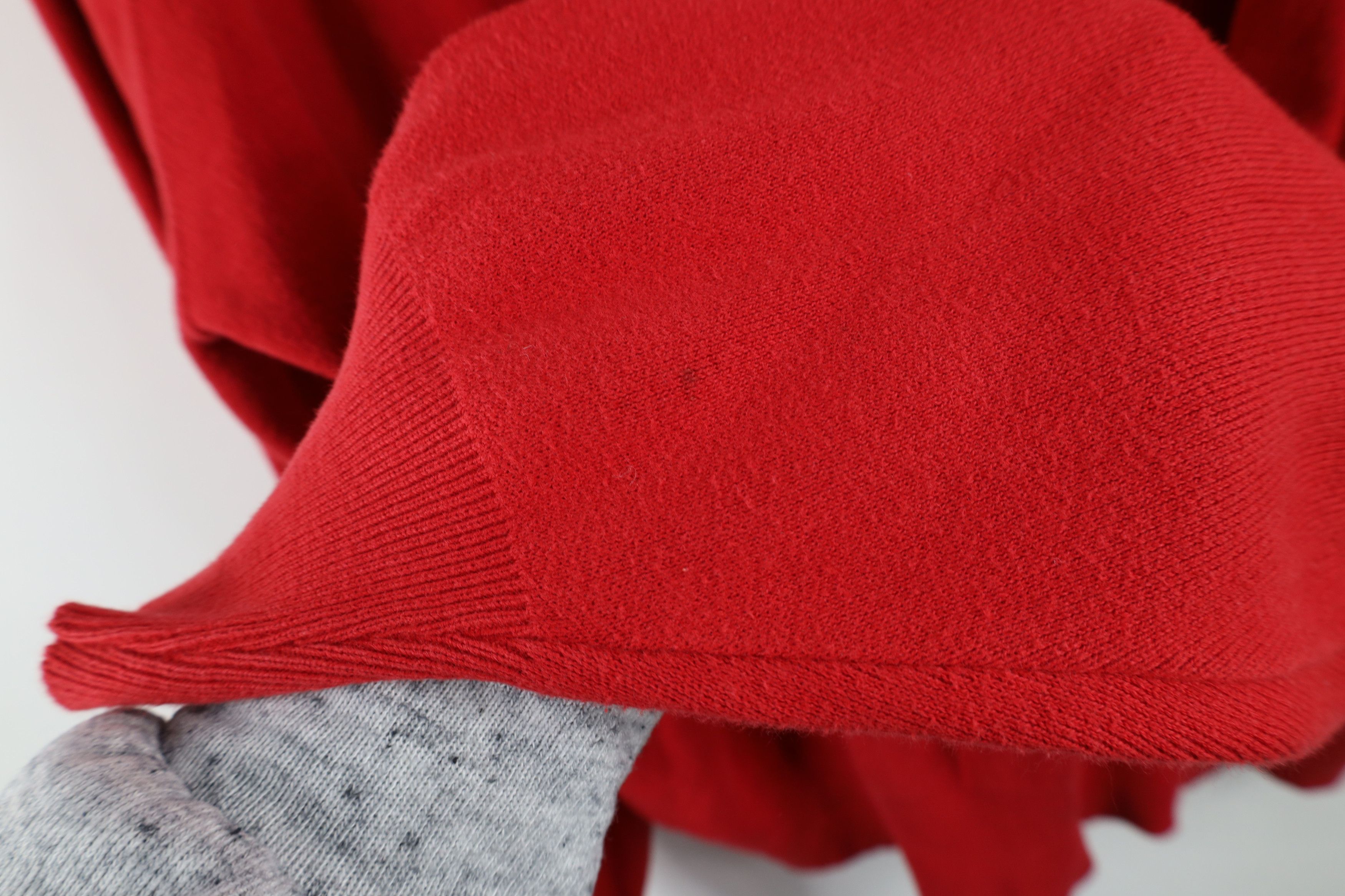 Vintage Vintage 90s Streetwear Blank Cotton Knit Sweater Red USA Size US XL / EU 56 / 4 - 8 Thumbnail