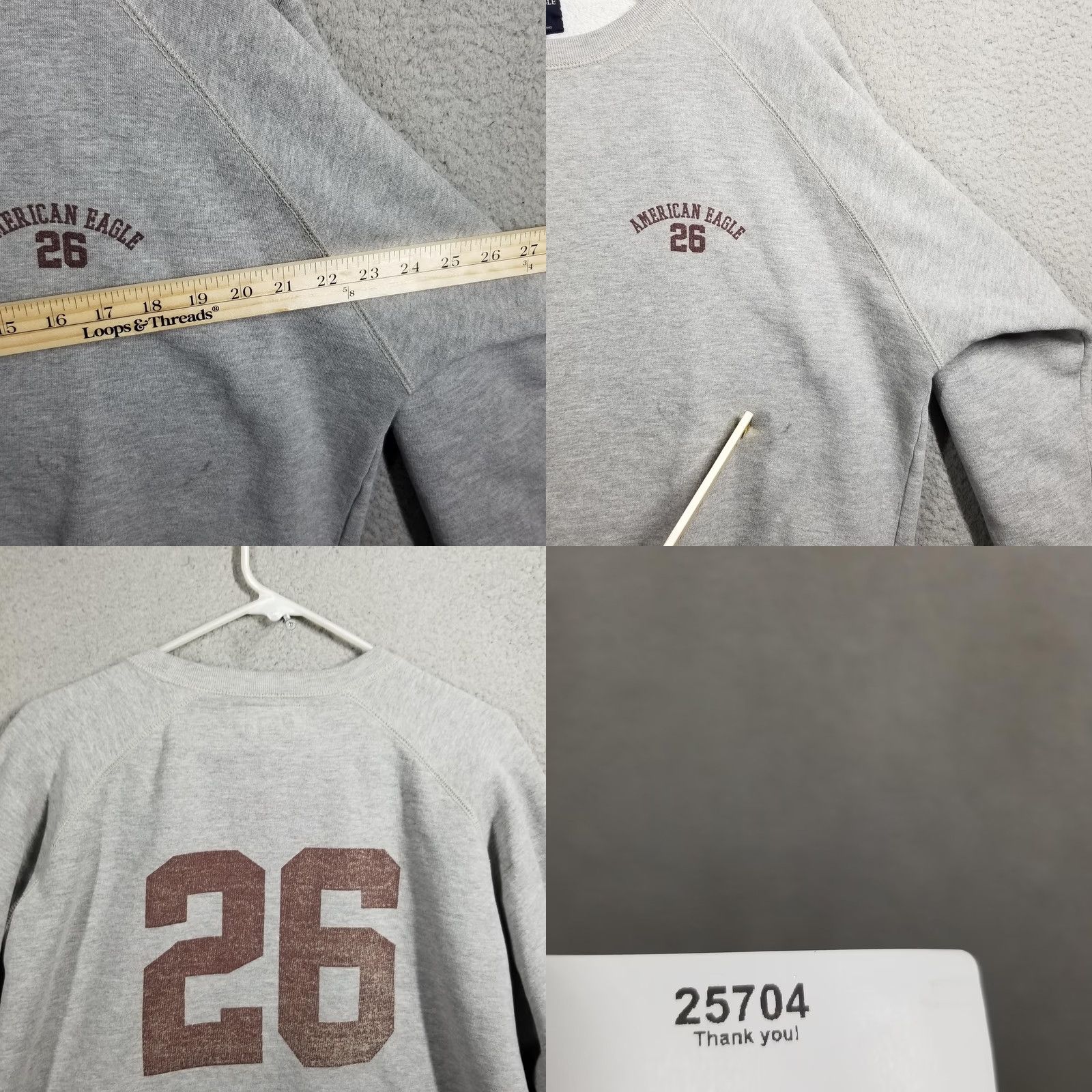 American Eagle Outfitters VINTAGE American Eagle Outfitters Sweatshirt Mens L Gray 26 Graphic Fleece Pullover Size US L / EU 52-54 / 3 - 8 Thumbnail