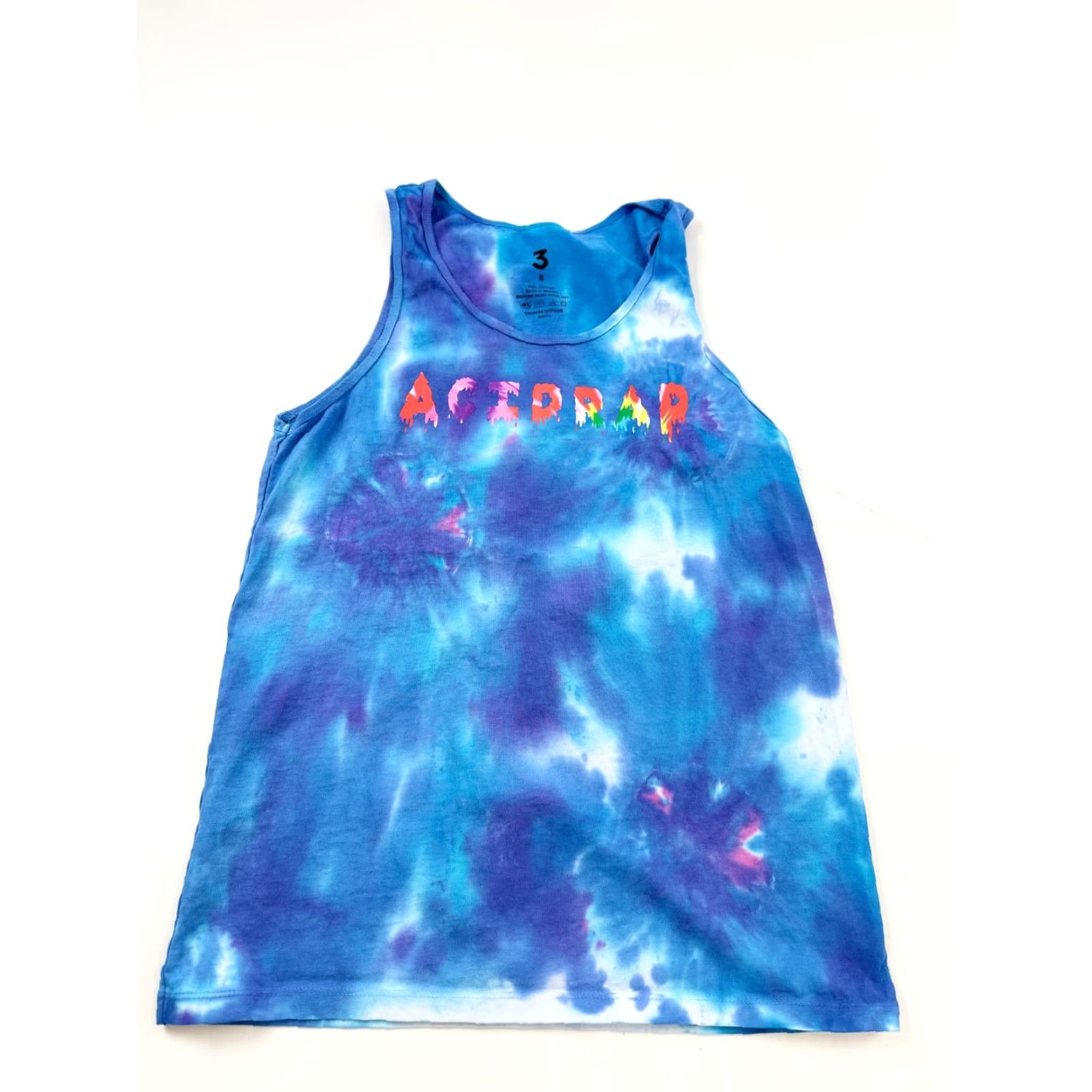 Spell Acid Rap Shirt Mens Small Blue Custom Tie Dye Tank Top Sleeveless Size US S / EU 44-46 / 1 - 2 Thumbnail