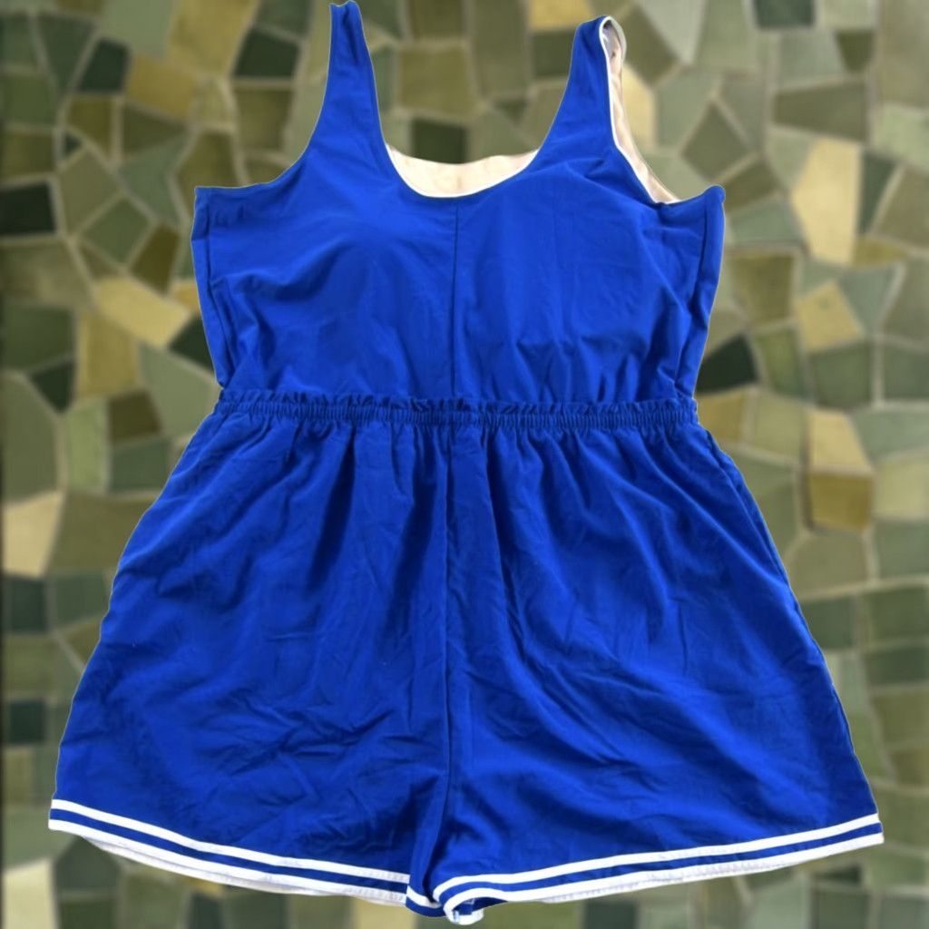 Vintage Swim 365 Blue White Shorts Romper One Piece Swimsuit Plus Size 28W Women’s Size 28" / US 6 / IT 42 - 1 Thumbnail