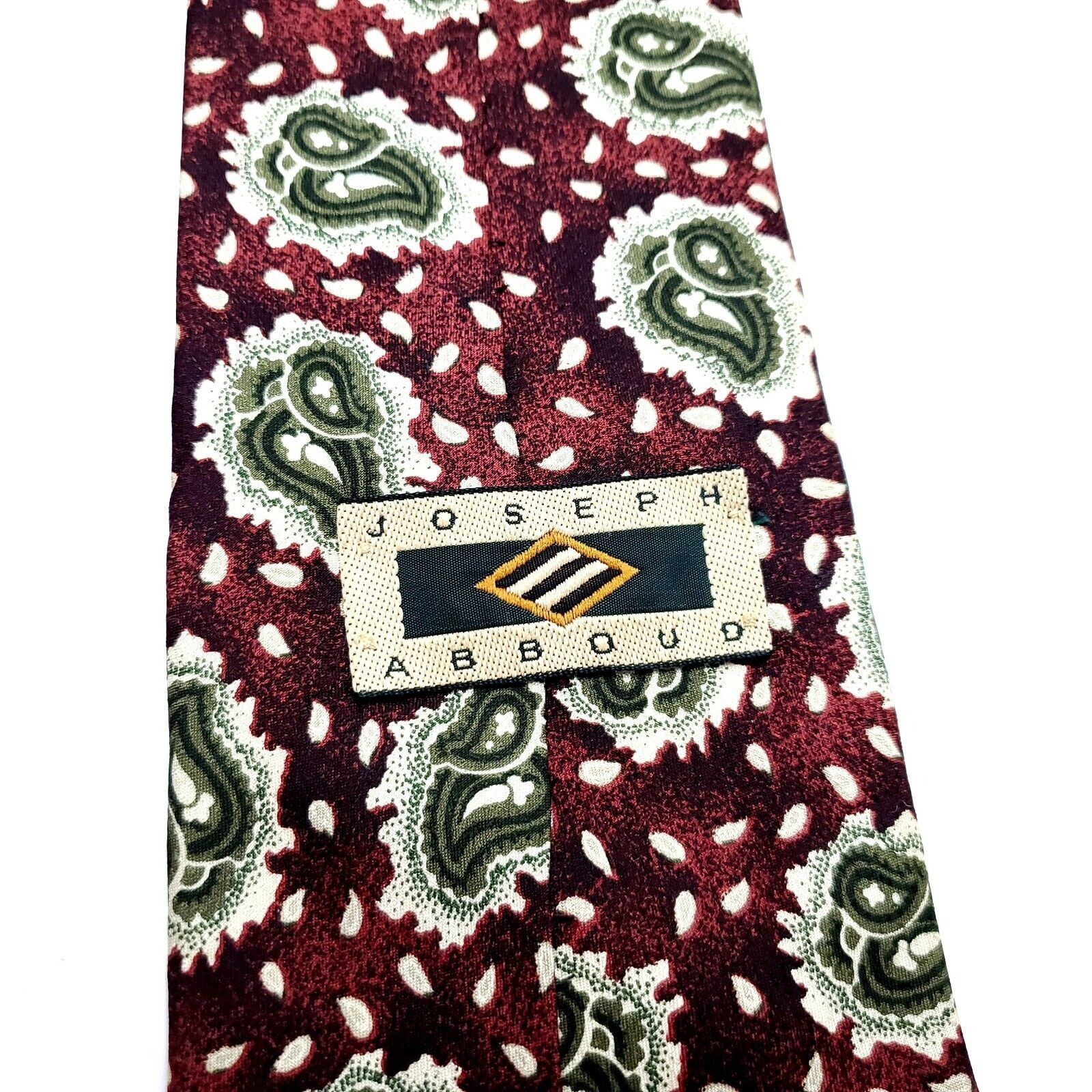 Joseph Abboud Joseph Abboud Silk Tie Print Brownish Red Floral Paisley Wid Size ONE SIZE - 3 Thumbnail