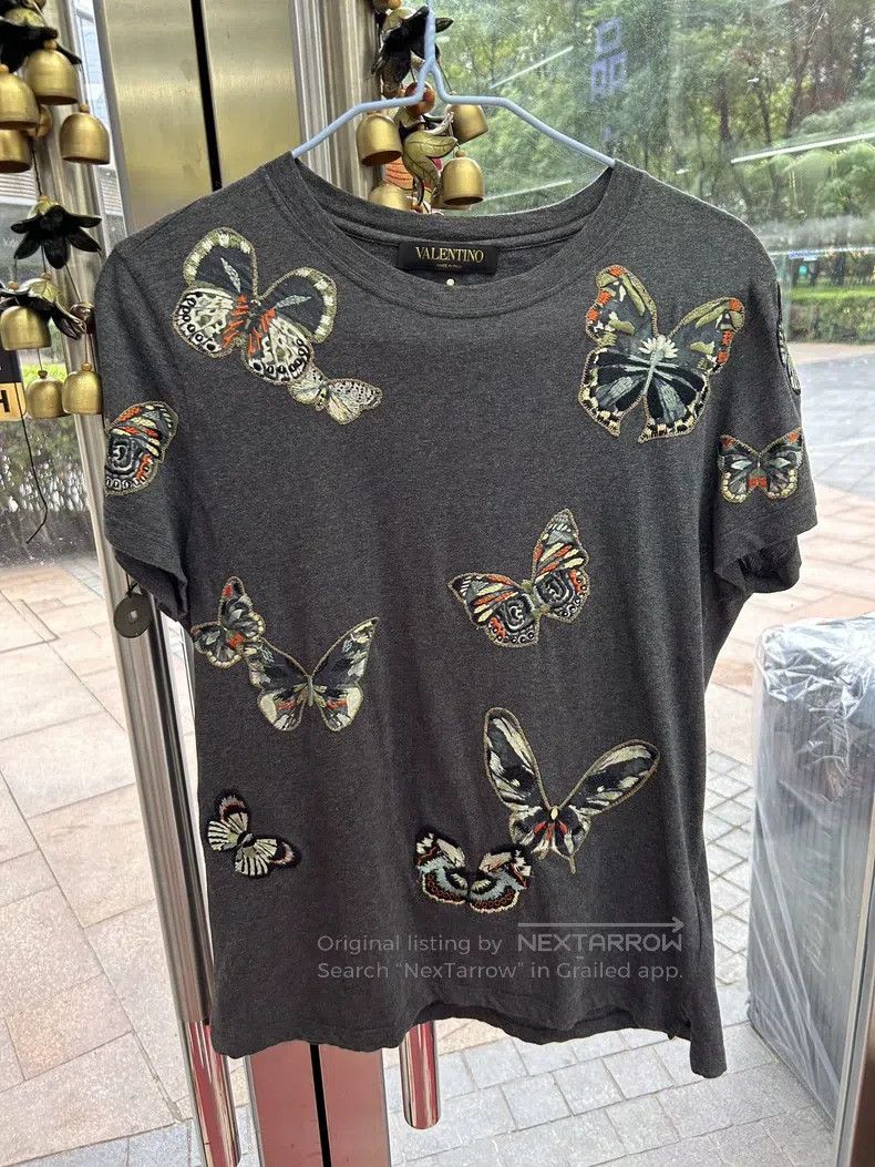 Valentino Valentino Grey embroidered T-shirt Size XS / US 0-2 / IT 36-38 - 1 Thumbnail