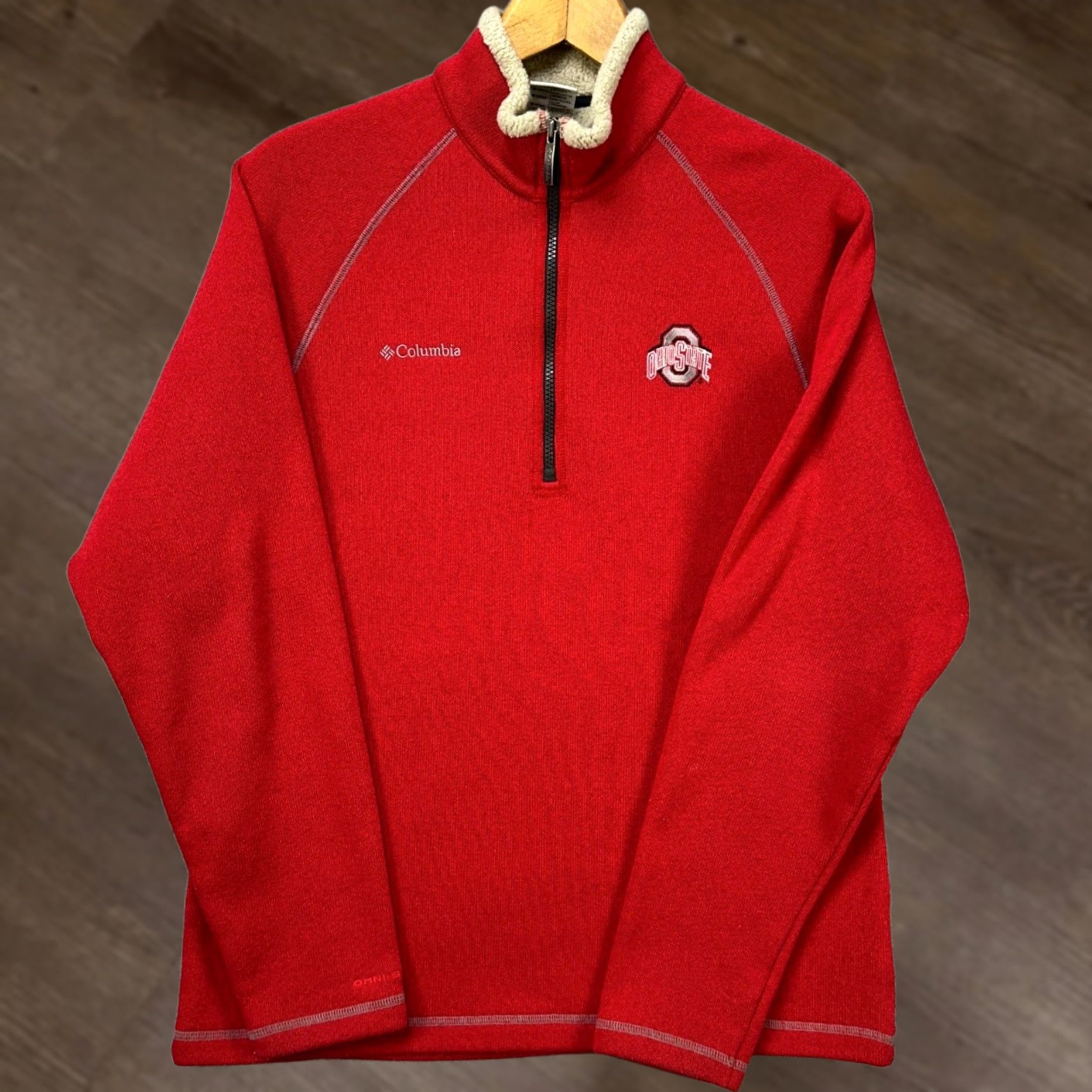 Vintage Columbia Buckeyes Mens Jacket Pullover Red Fleece Quarter Zip M Size Short Sleeve Zip Size US M / EU 48-50 / 2 - 1 Thumbnail